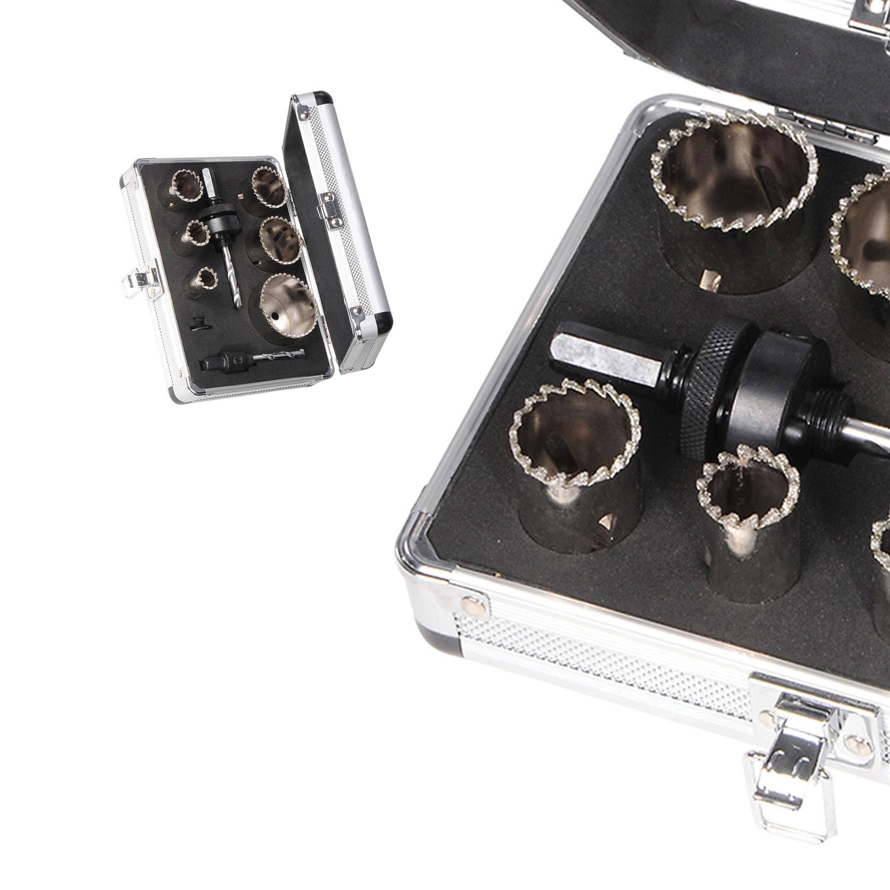 11Pce Diamond Grit Holesaw Kit 19mm - 57mm Fitted Aluminium Storage Case