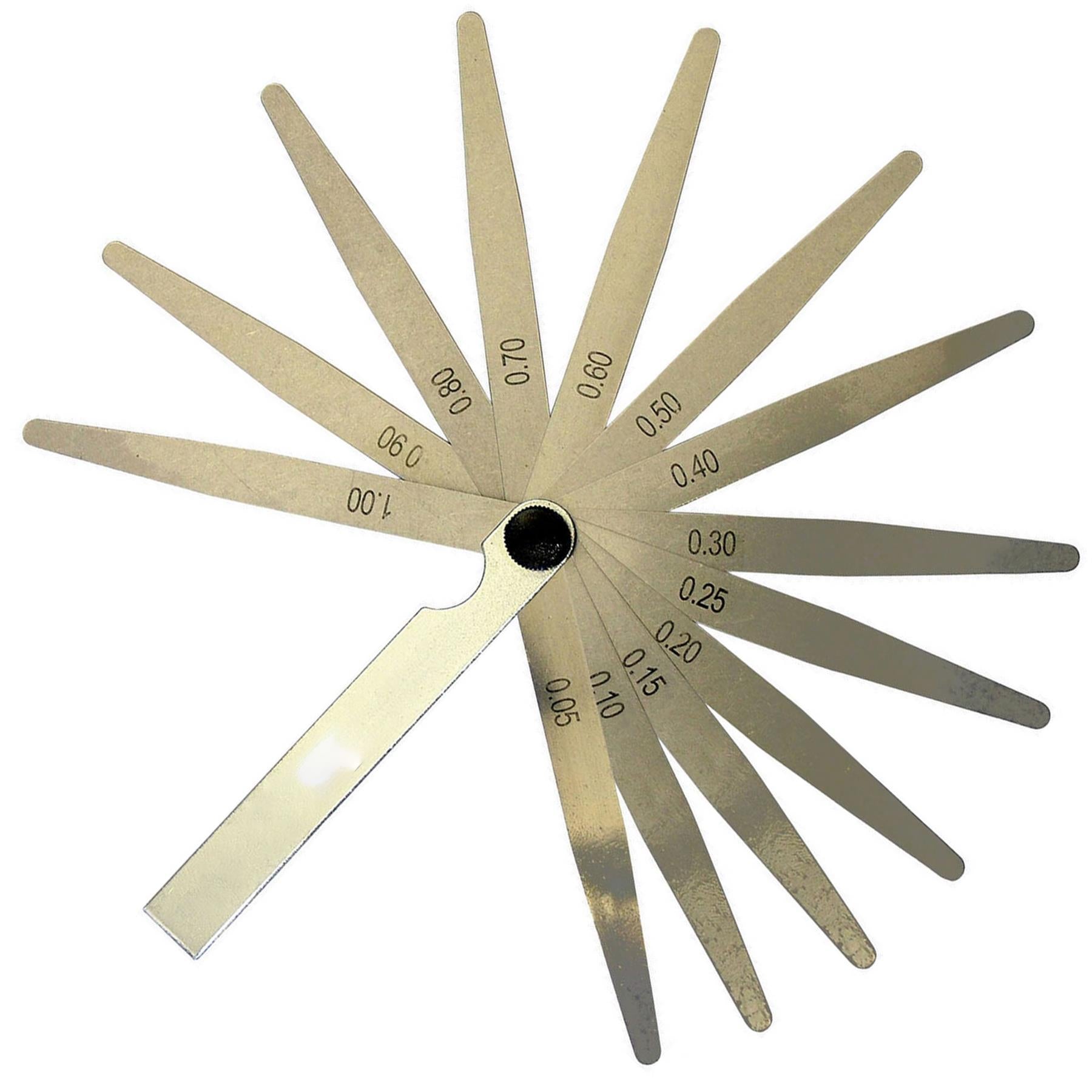 Metric Steel 13 Blade Feeler Gauge 0.05 To 1.0mm Spark Plug Measure Gap Tool Set