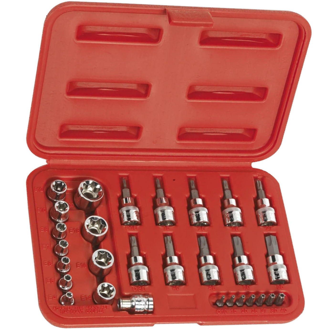 Sealey TRX-Star Socket & Security Bit Set 29pc 1/4"Sq&3/8"Sq Drive