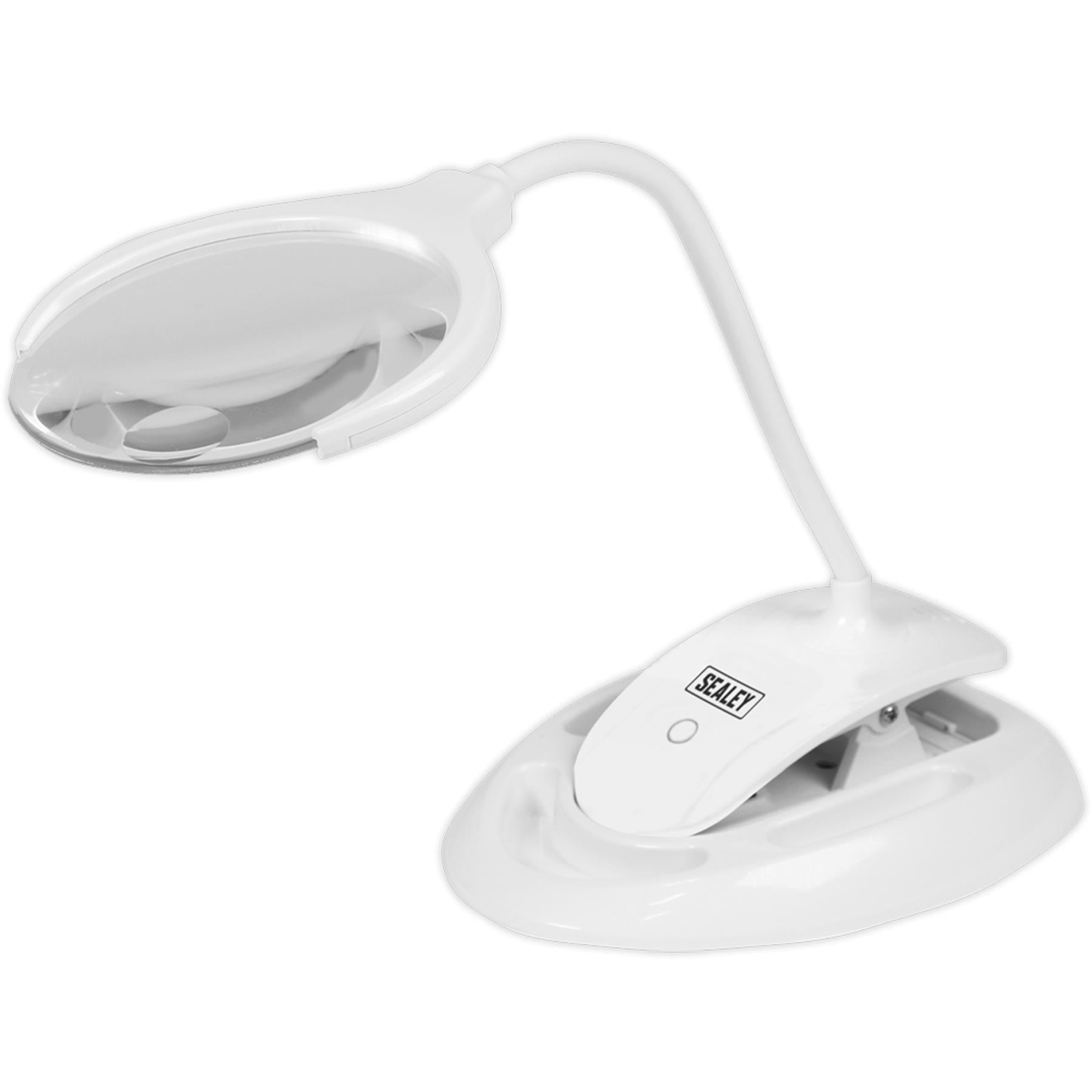 Rechargeable Dual Mounting Magnifying Work Light 6 SMD LED Dimmable Sealey