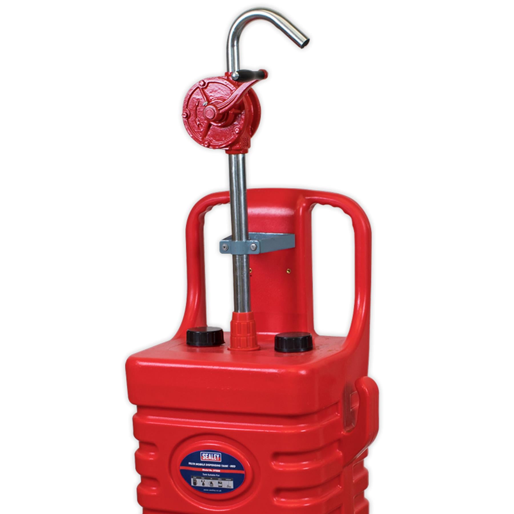 Sealey Mobile Dispensing Tank 55L with Oil Rotary Pump - Red