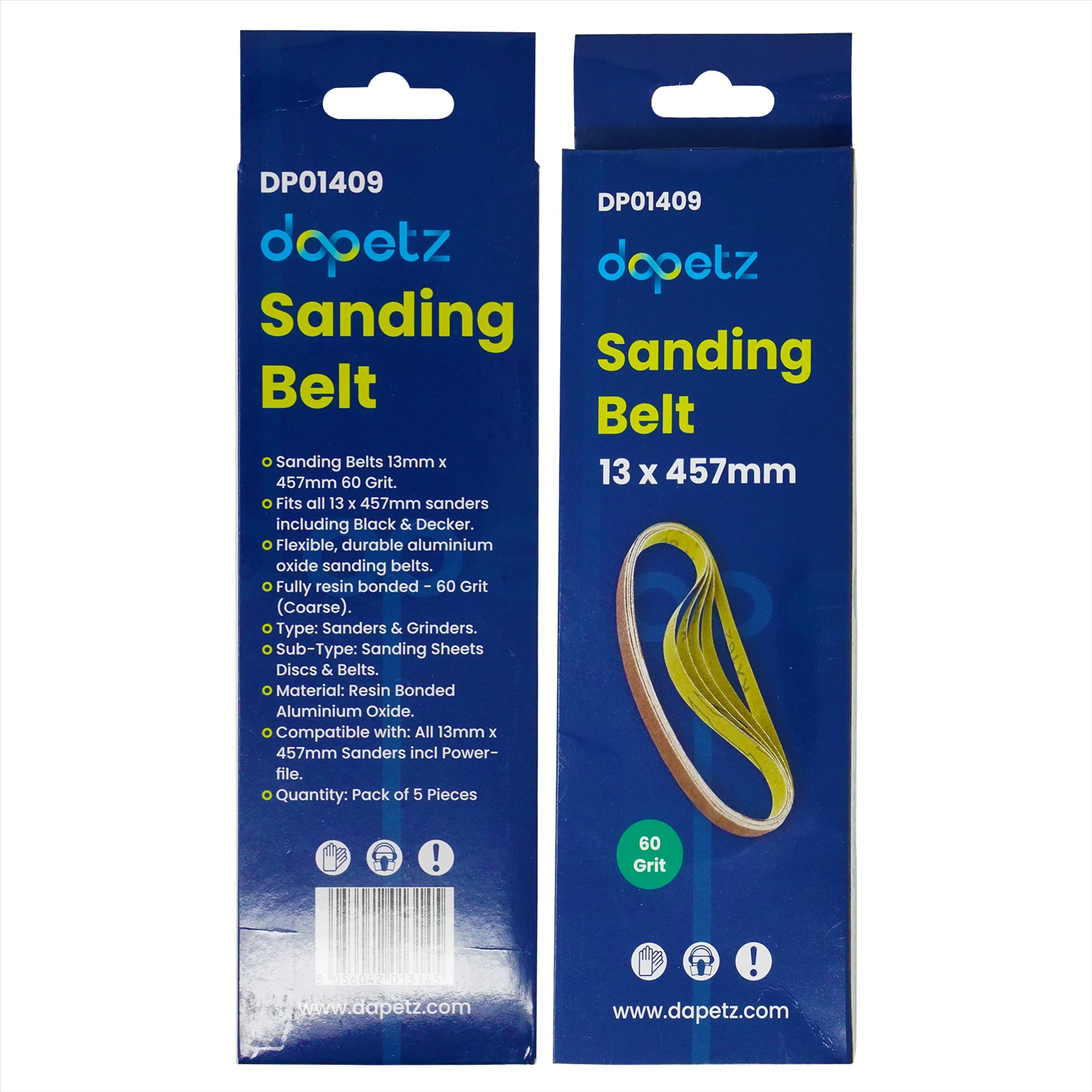 20 Powerfile Sanding Sander Belts 13mm X 457mm 60 Grit Medium Finger Sander Belt