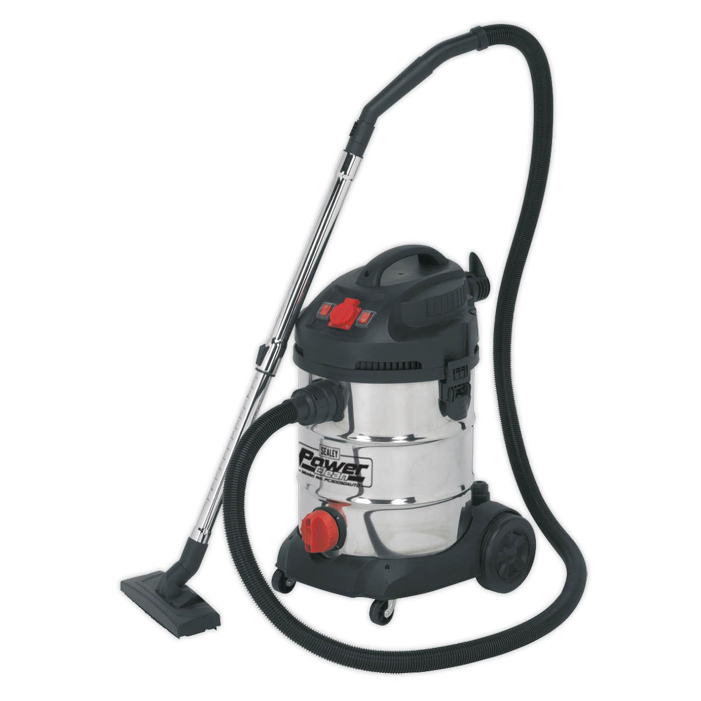 Sealey Vacuum Cleaner Ind 30L 1400W/230V Stainless Drum Auto Start