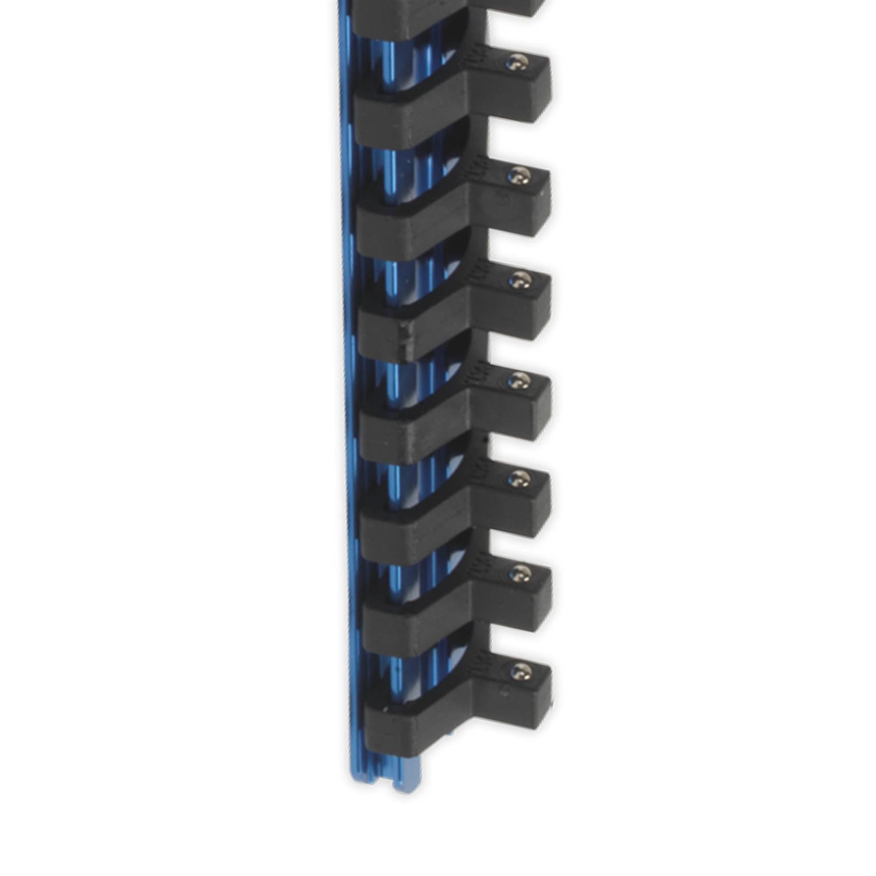 Sealey Socket Retaining Rail with 14 Clips Aluminium 1/4"Sq Drive