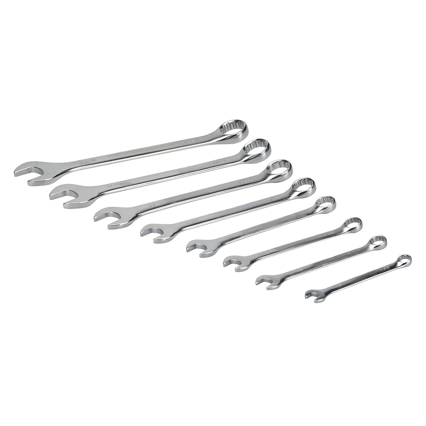 8 Piece CRV Whitworth Combination Spanner Set Handle Finish Mirror Polished