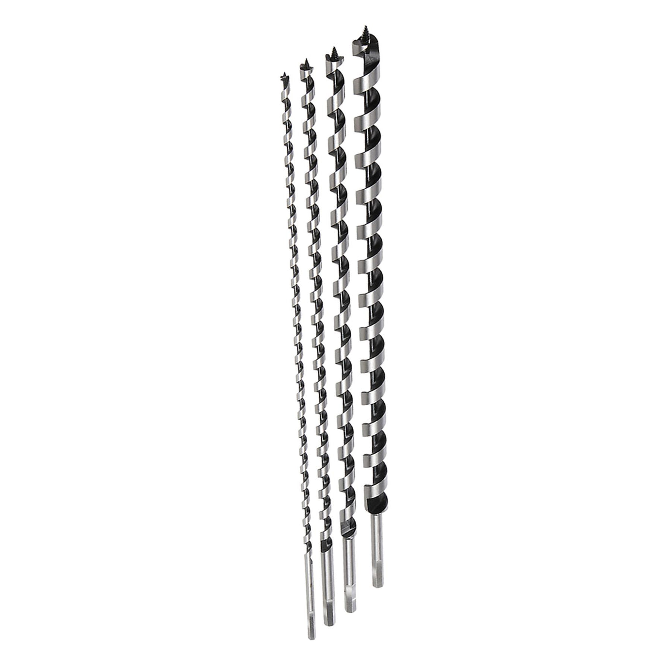 4Pce Long Auger Bit 8mm - 24mm Hand Tools Holes Cutting Hex Shank Drill