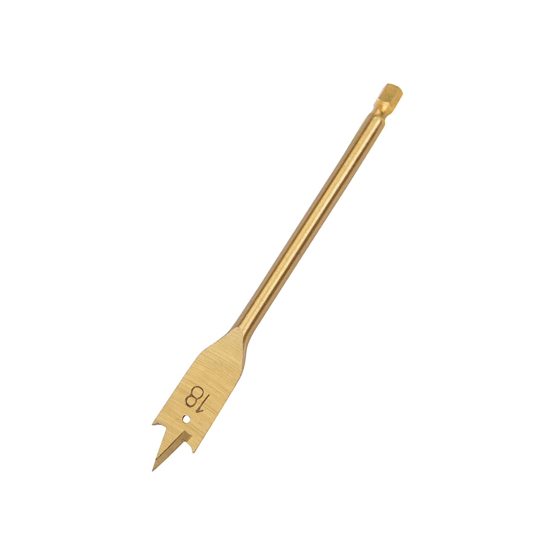 Flat Wood Drill Bit Set Titanium Hole Cutter Borer  Titanium-Gold 18mm