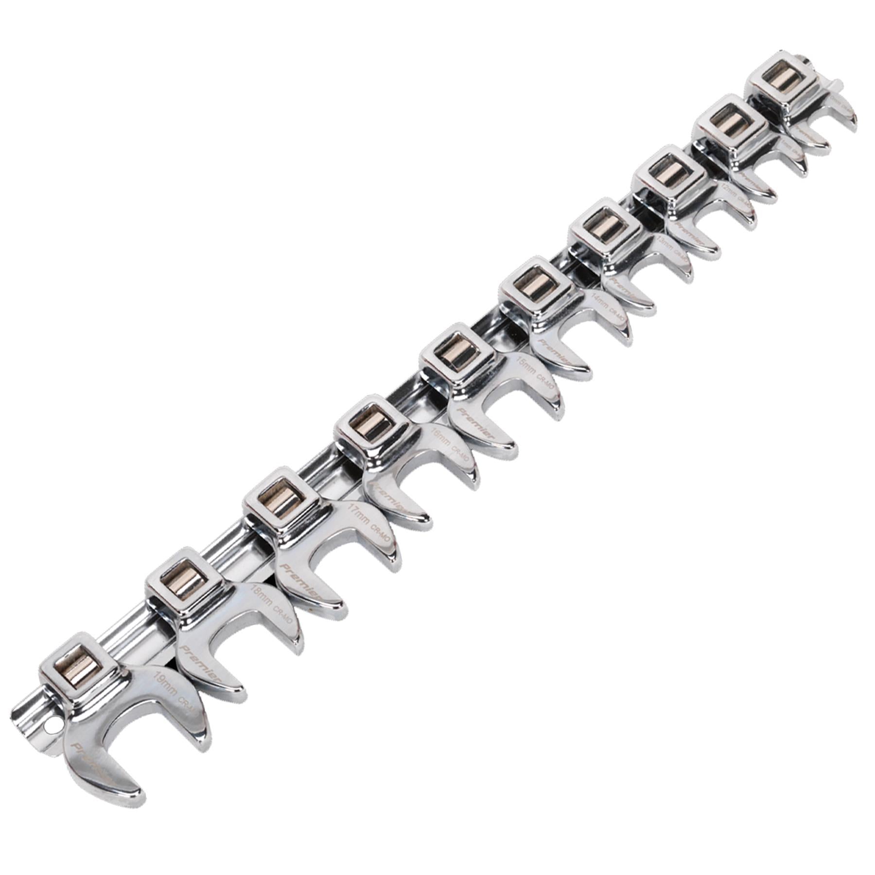 Sealey Crow's Foot Open-End Spanner Set 10pc 3/8"Sq Drive Metric