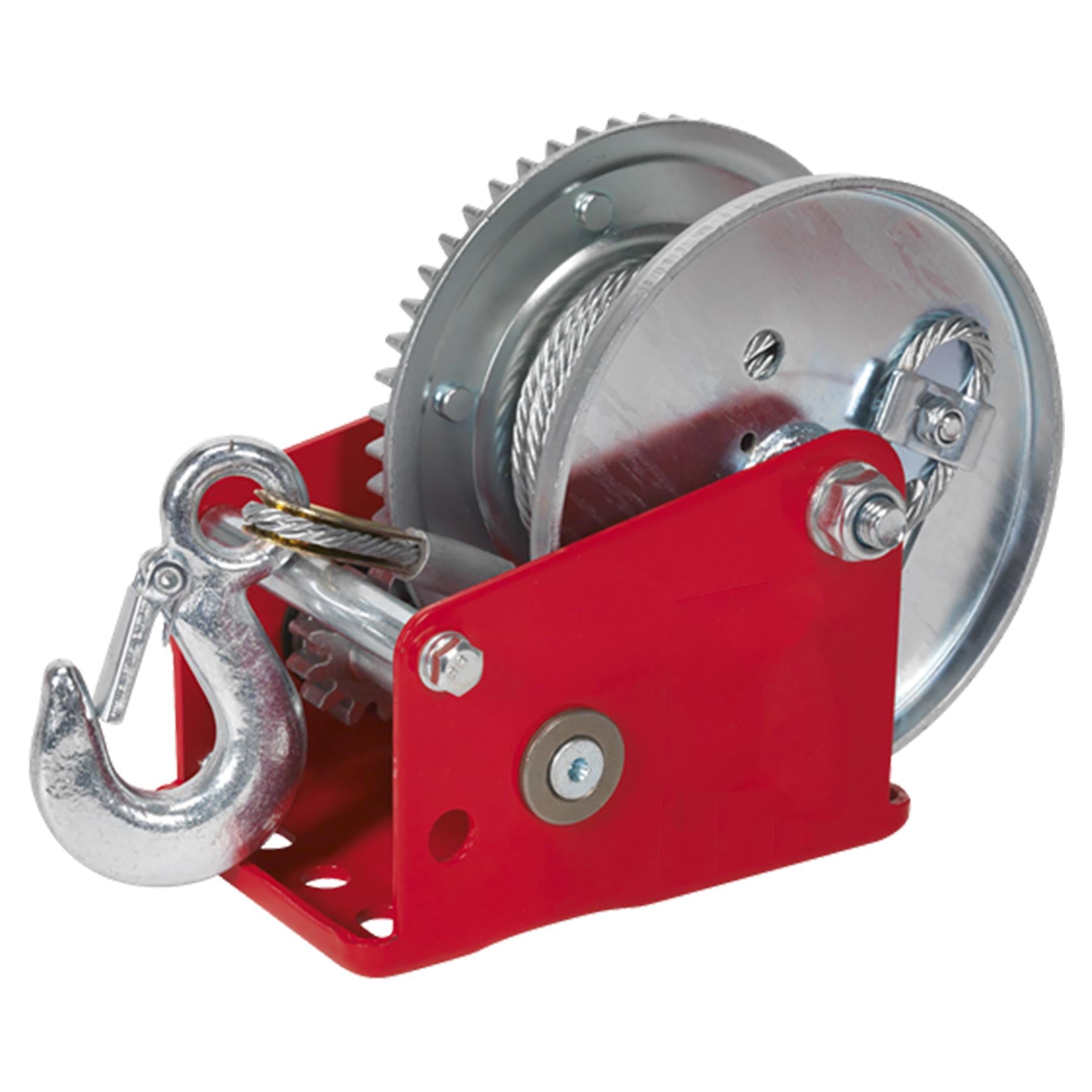 Sealey Geared Hand Winch with Brake & Cable 540kg Capacity