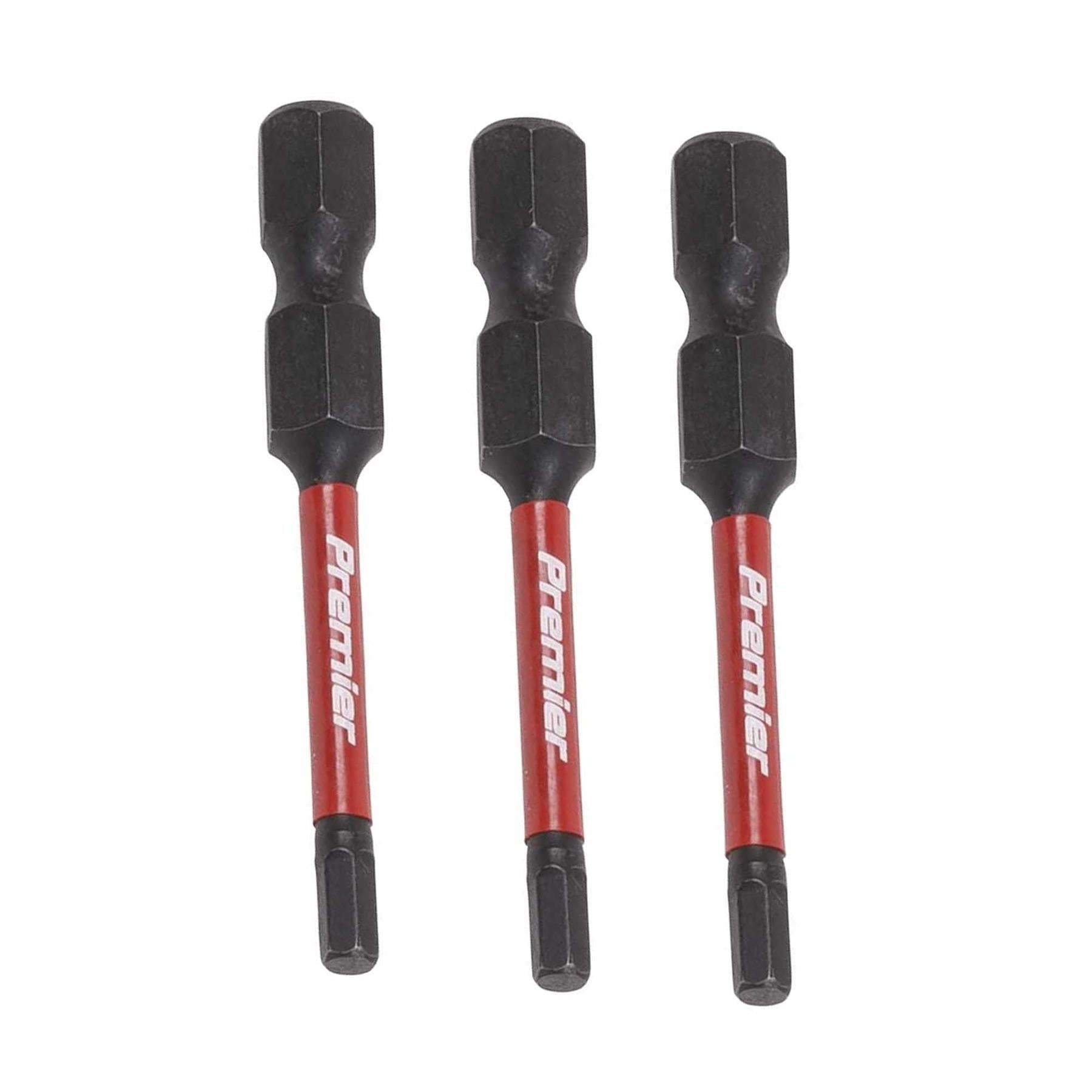 Hex 3mm Impact Power Tool Bits 50mm - 3pc