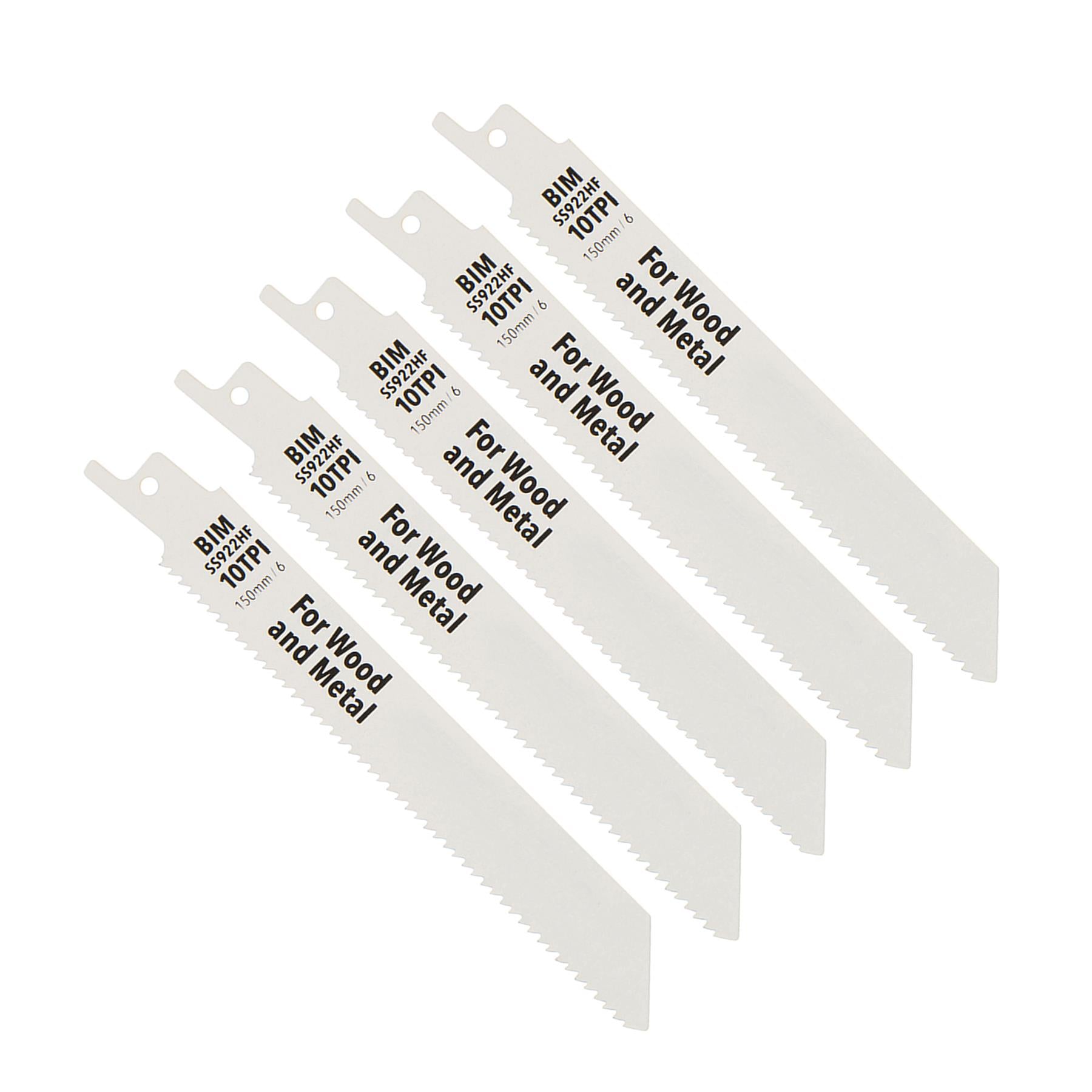 Recip Saw Blades For Wood 5Pk Hcs 10Tpi - 150mm Cutting Recipro Saw 5Pk