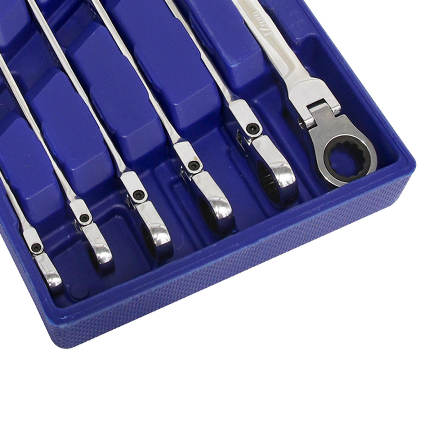 Sealey Flexi-Head Double End Ratchet Ring Spanner Set 6pc Extra-Long Metric