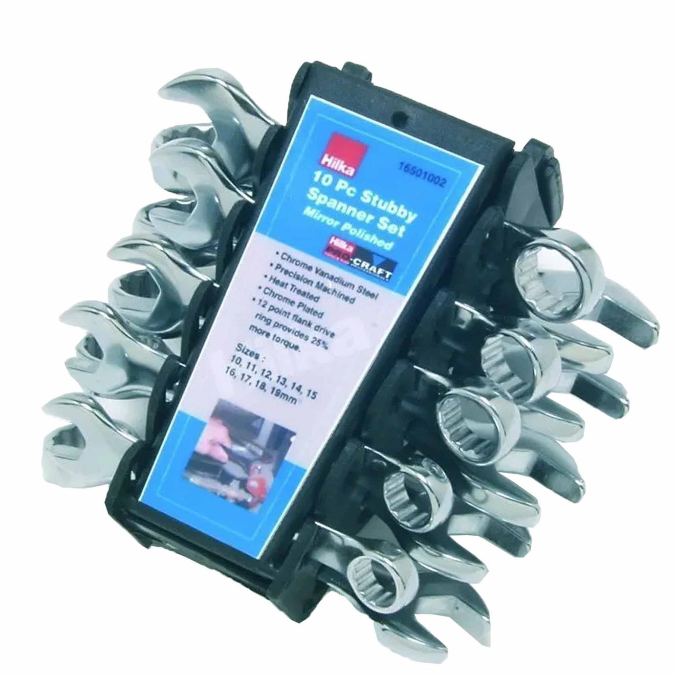 Hilka 10 Piece Combination Stubby Spanner Set Metric