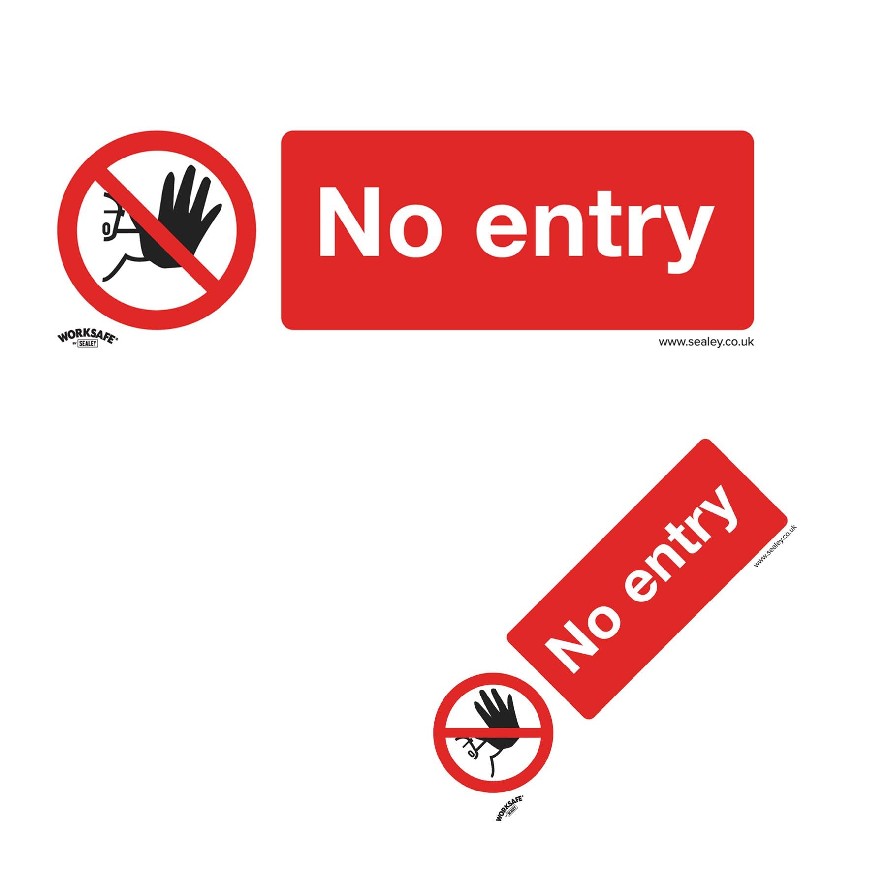 Prohibition Safety Sign - No Entry - Rigid Plastic