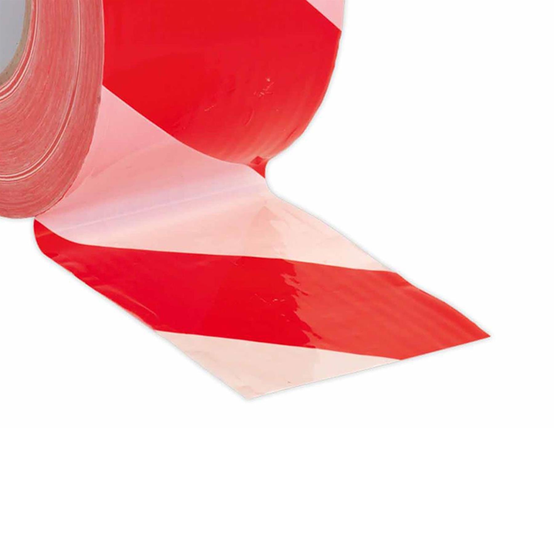 Sealey Hazard Barrier Tape 80mm x 100m Red/White Non-Adhesive