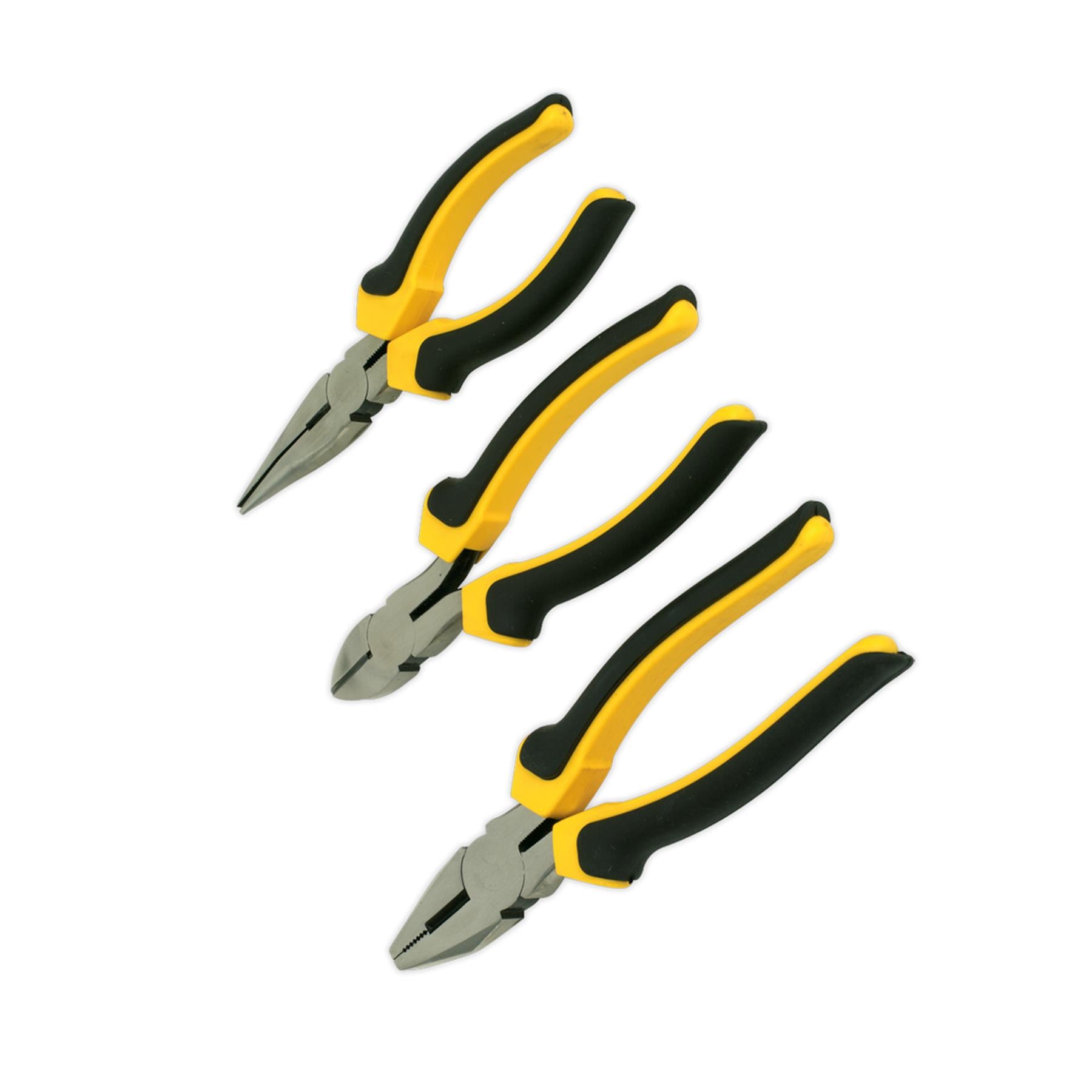 Sealey Comfort Grip Pliers Set 3Pc Fully Chromed And Polished