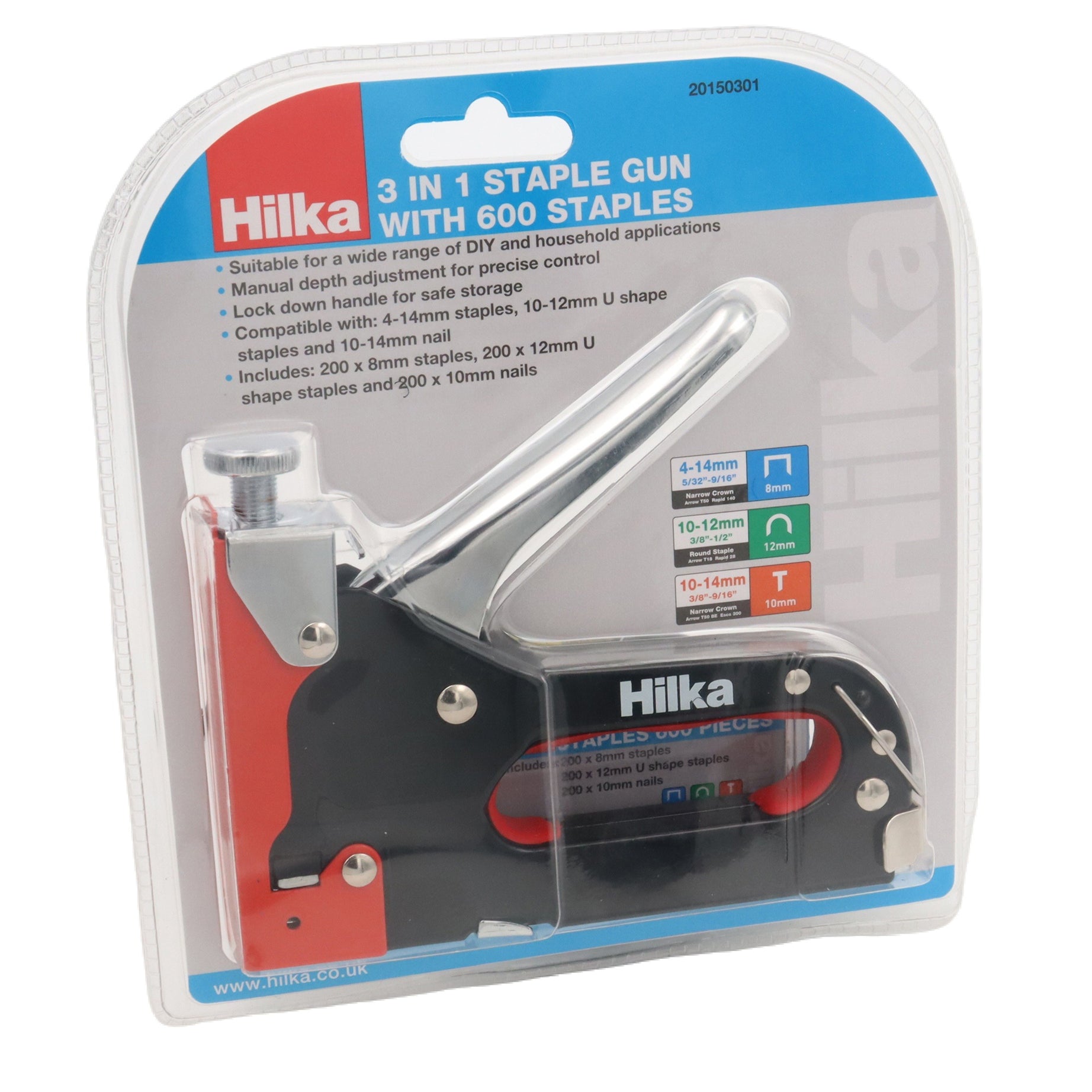 Hilka 3-in-1 Staple Gun 600 Staples