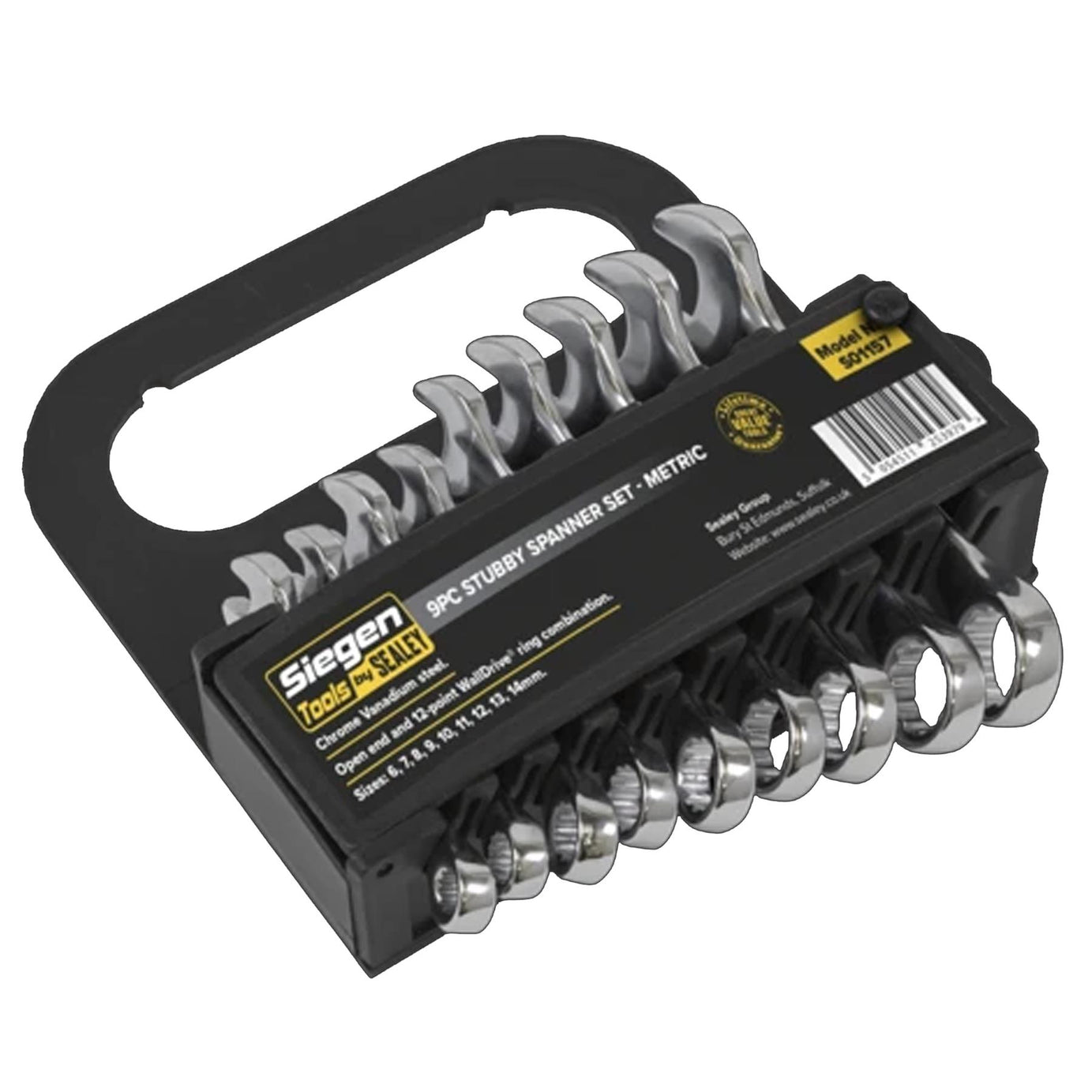 Sealey Stubby Combination Spanner Set 9pc Metric