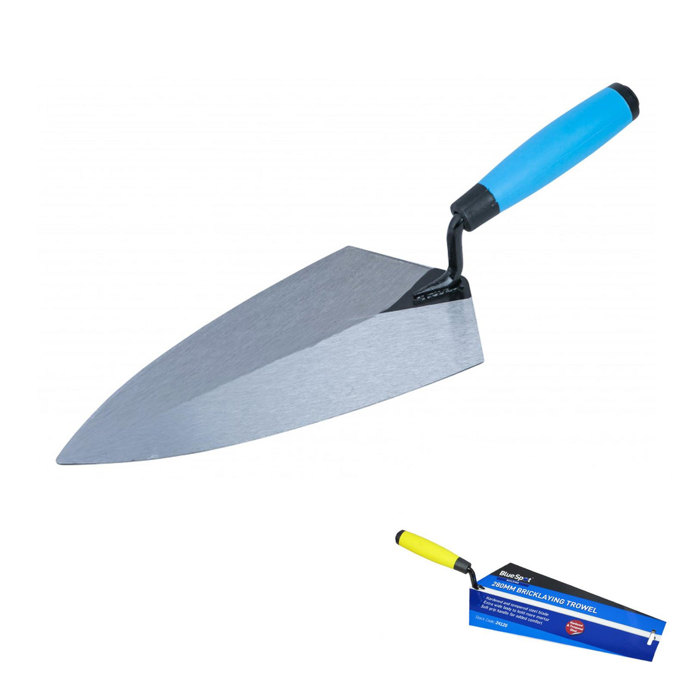 Brick Trowel 11" 280mm Bricklaying Carbon Steel Soft-Grip Handle BlueSpot