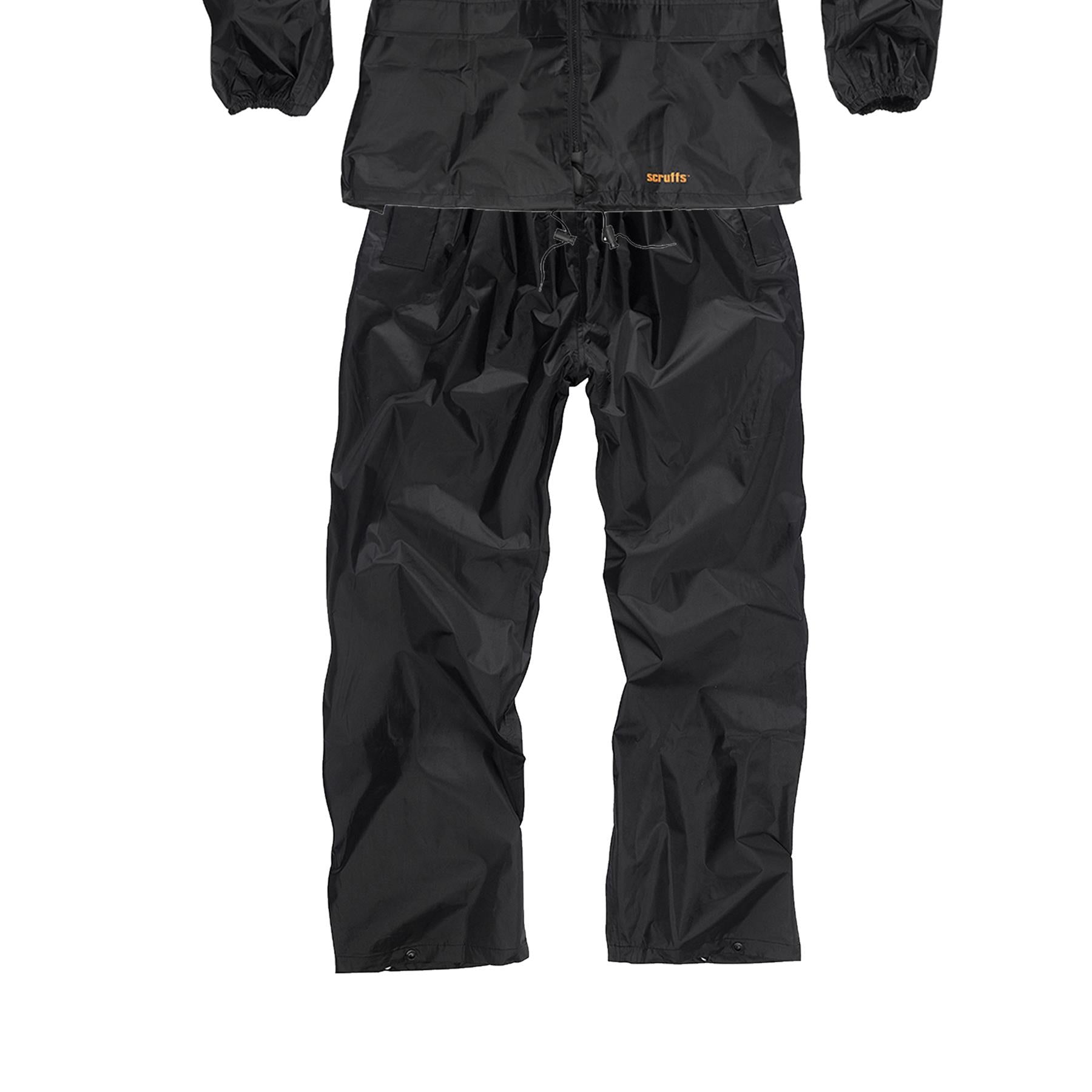 Rain Jacket & Waterproof Trousers 2 Piece Suit Scruffs Workwear/Motorbike-LARGE