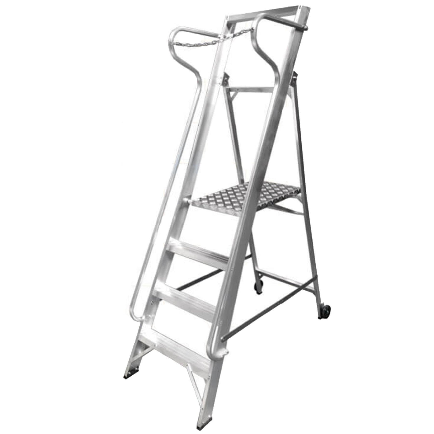 Dapetz PRo 2 Tread Aluminium Wide Platform Step Ladder 1.71m With Handrail
