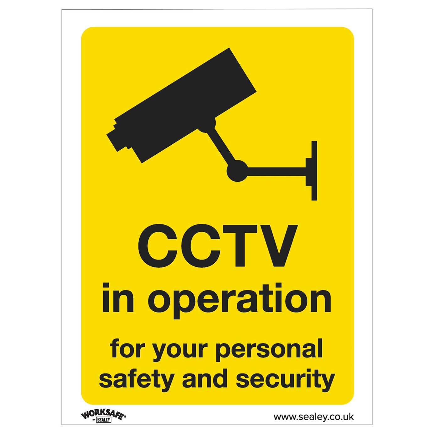 Warning Safety Sign - CCTV - Rigid Plastic