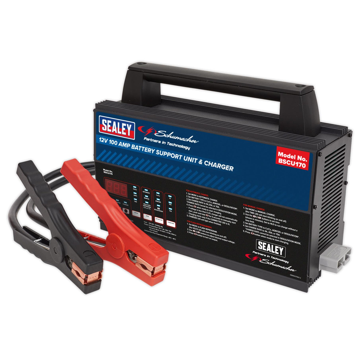 Sealey Schumacher Battery Support Unit & Charger - 12V 100A
