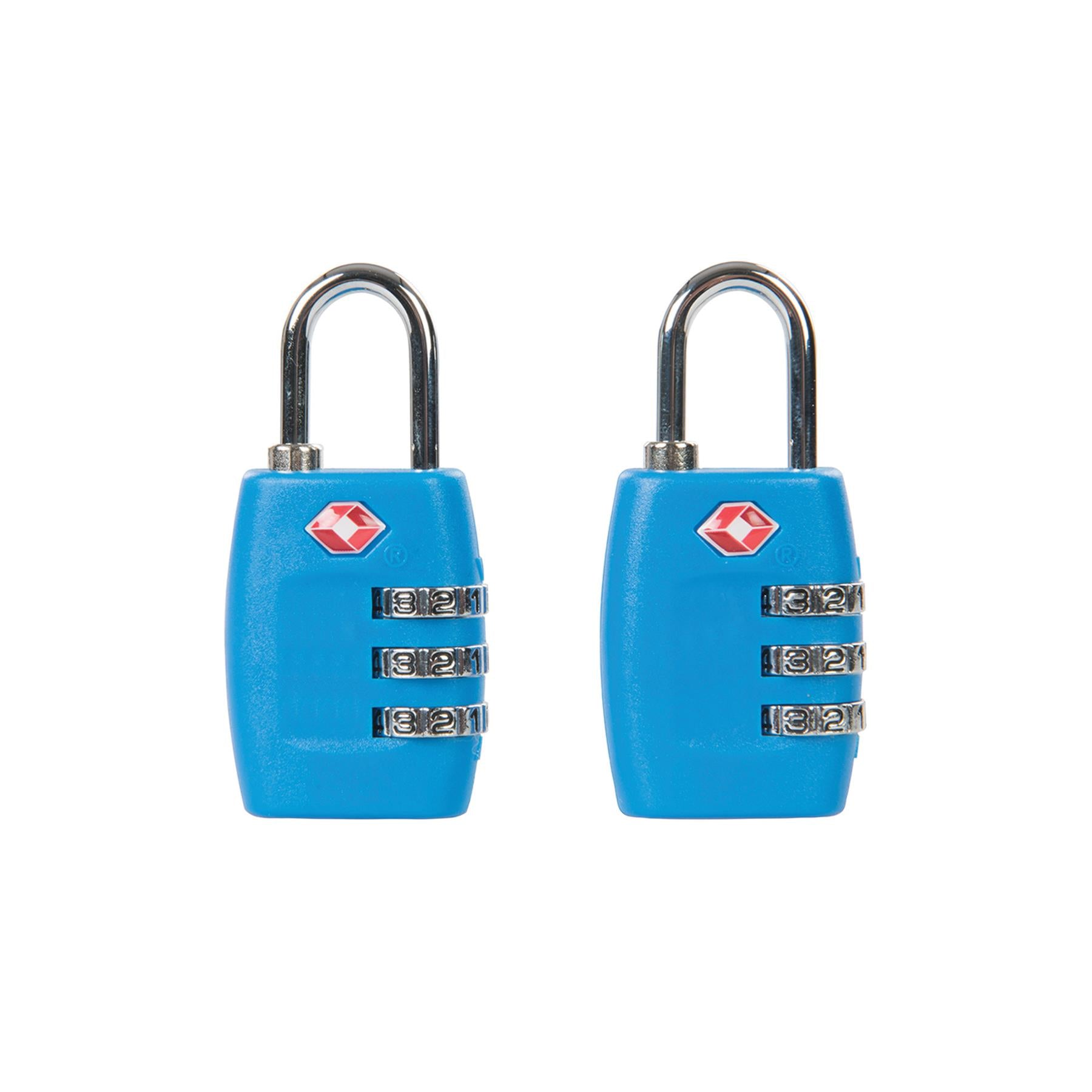 TSA Combination Luggage Padlocks 2Pk 3Digit Impact Resistant Polymer Body