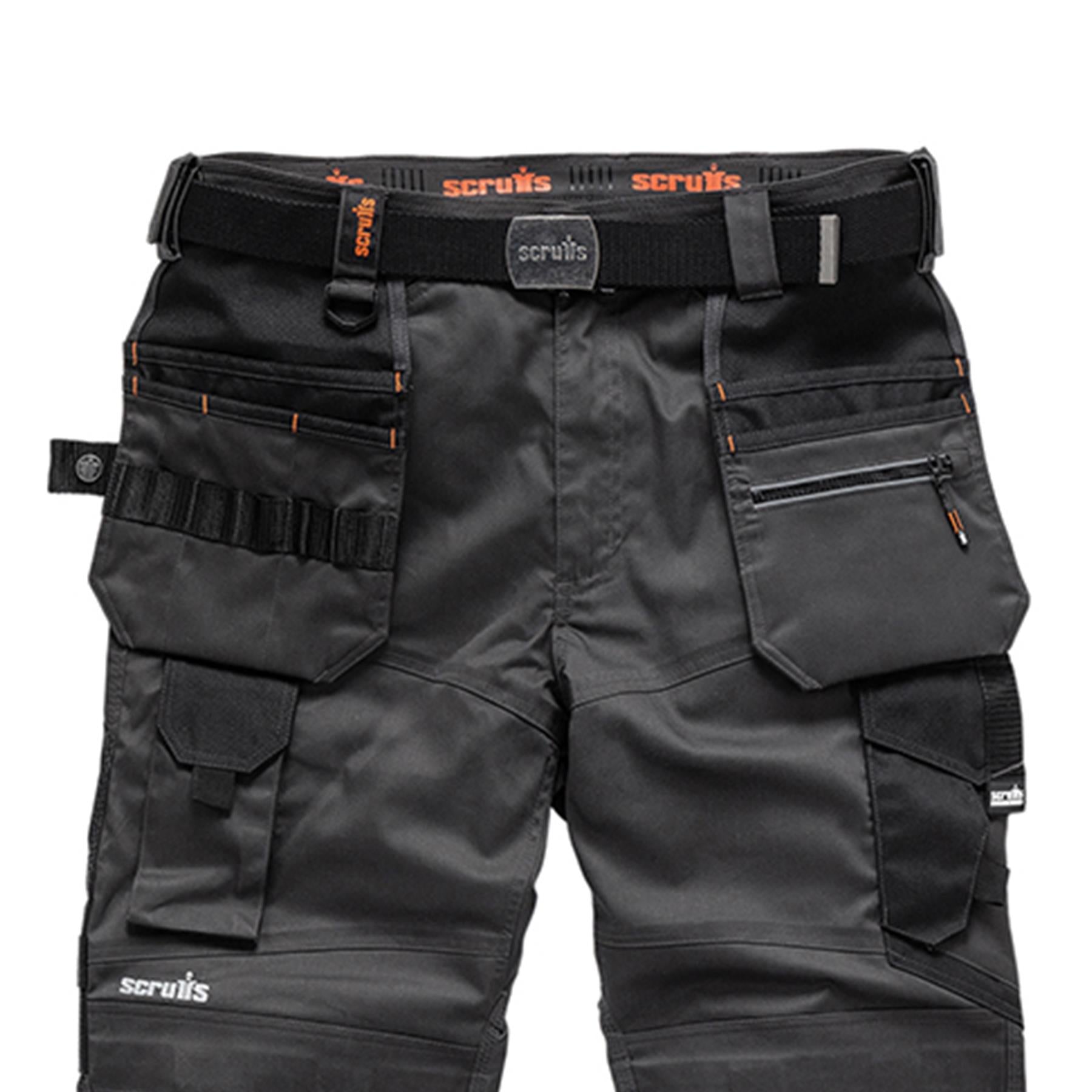 Scruffs Pro Flex Holster Work Trouser Graphite Trade Worker 32" Regular
