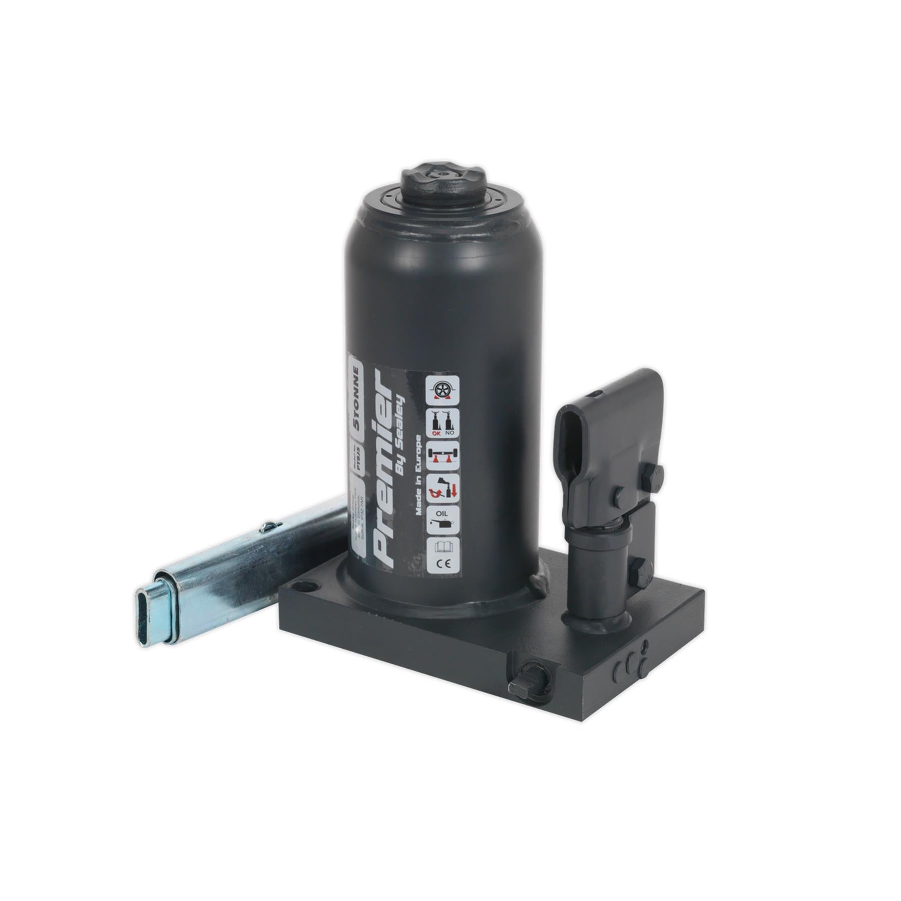 Sealey Premier Telescopic Bottle Jack 5tonne Safety Overload Valve