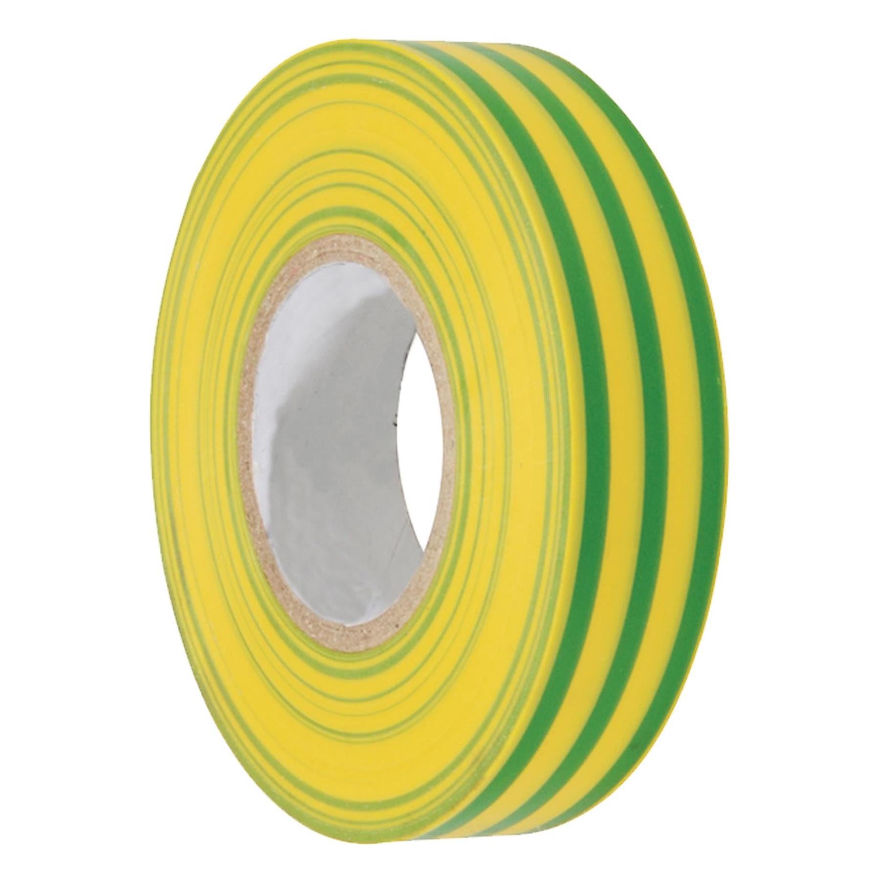 Electrical Pvc Insulation Insulating Tape 22m Flame Retardant Rolls Yellow/Green 5 Rolls