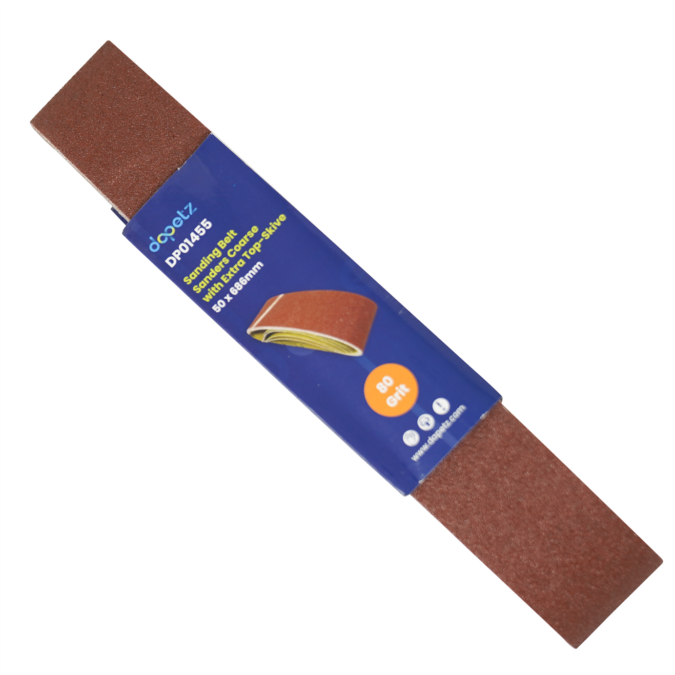Sanding Belts 50 X 686mm 5Pk 80 Grit Sanders Wood Paint Plastics Plasters Metal