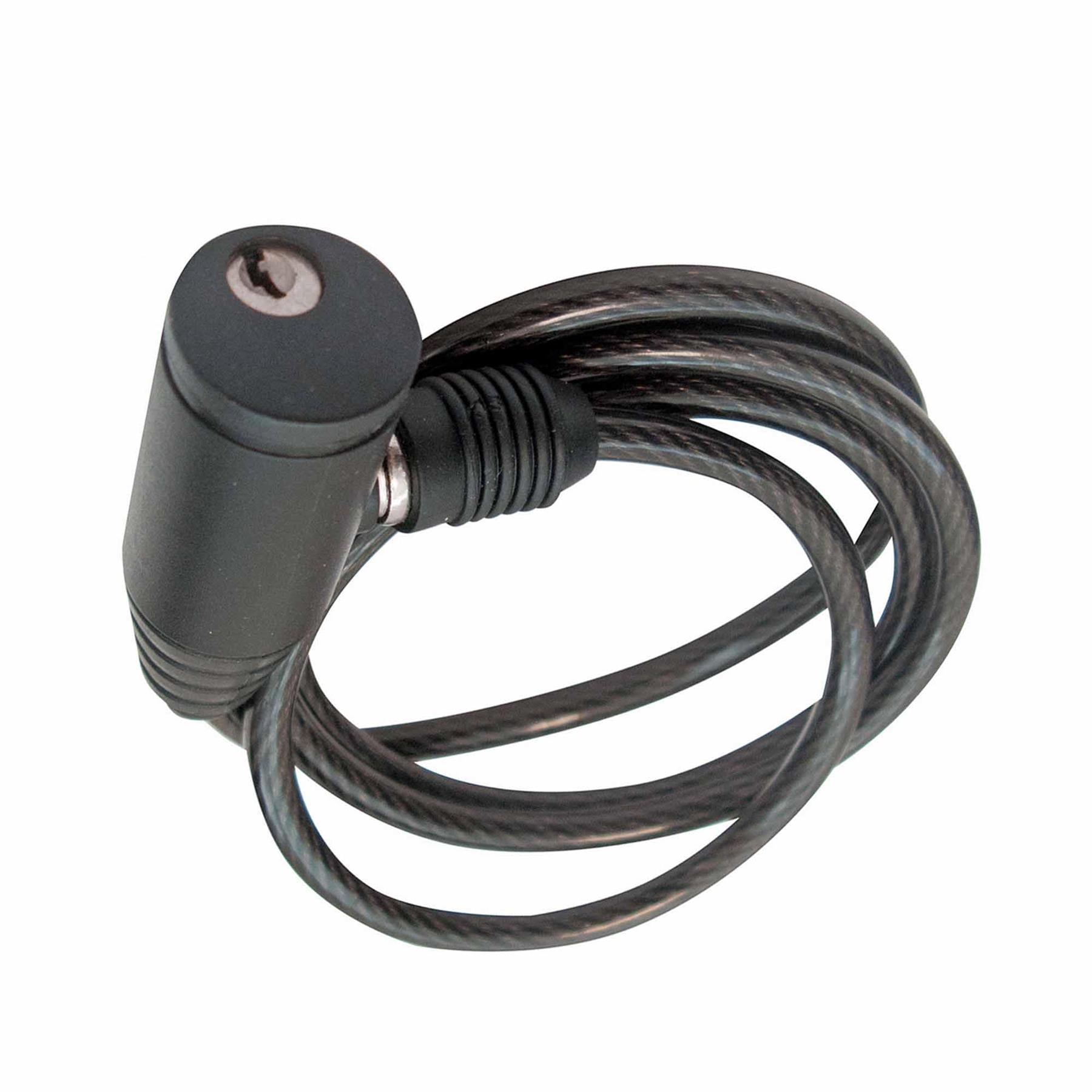 Bicycle Security Cable Lock Task Tools Black with Bracket 1000 x 6mm