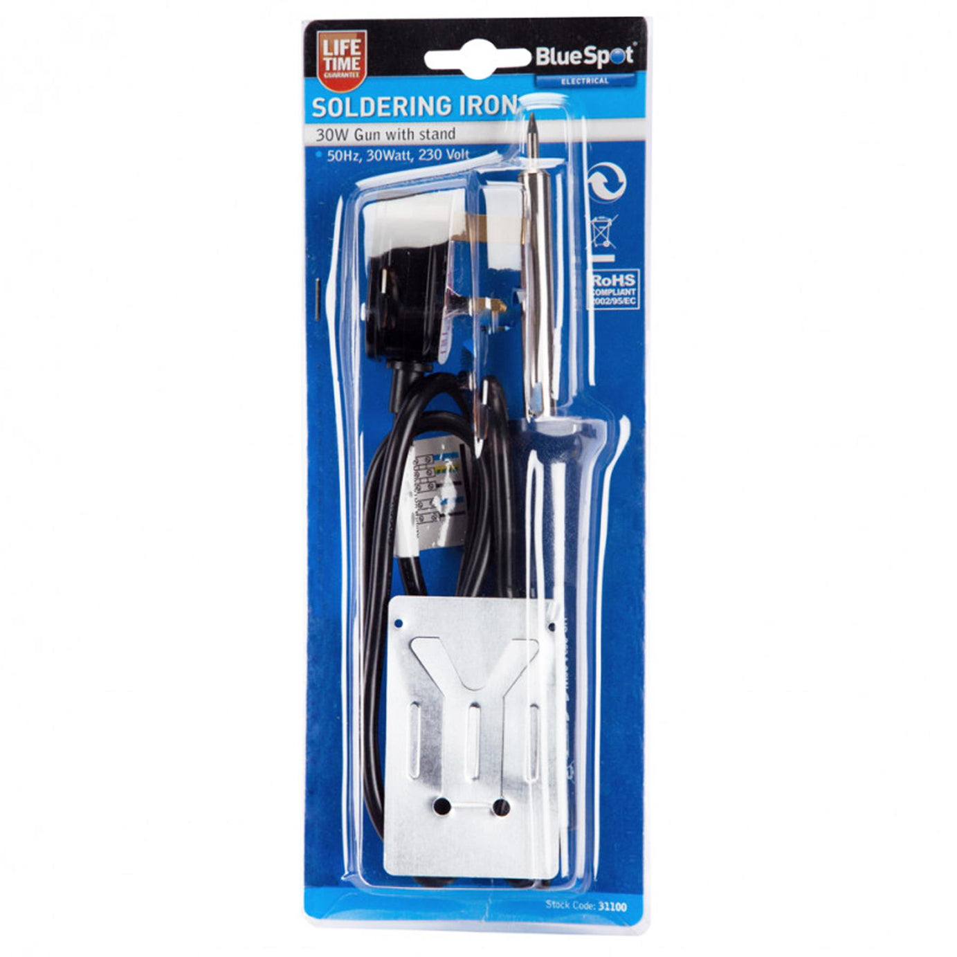 BlueSpot 30w Soldering Iron Electric Solder 240v With Fold Out Stand