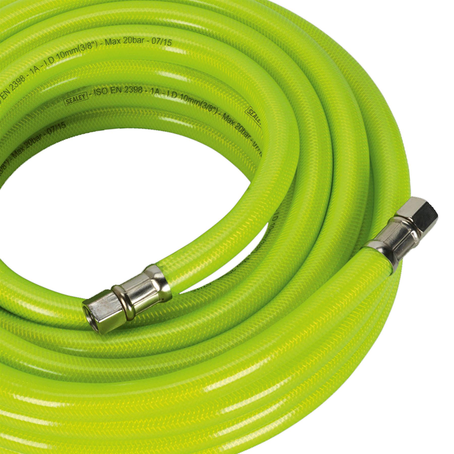 Sealey Air Hose High-Visibility 10m x �10mm with 1/4"BSP Unions