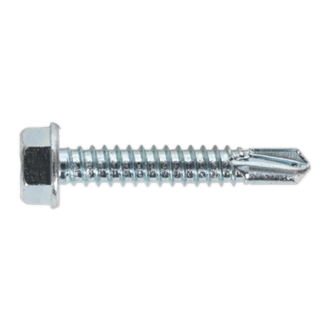 Sealey Self Drilling Screw 6.3 x 38mm Hex Head Zinc Pack of 100