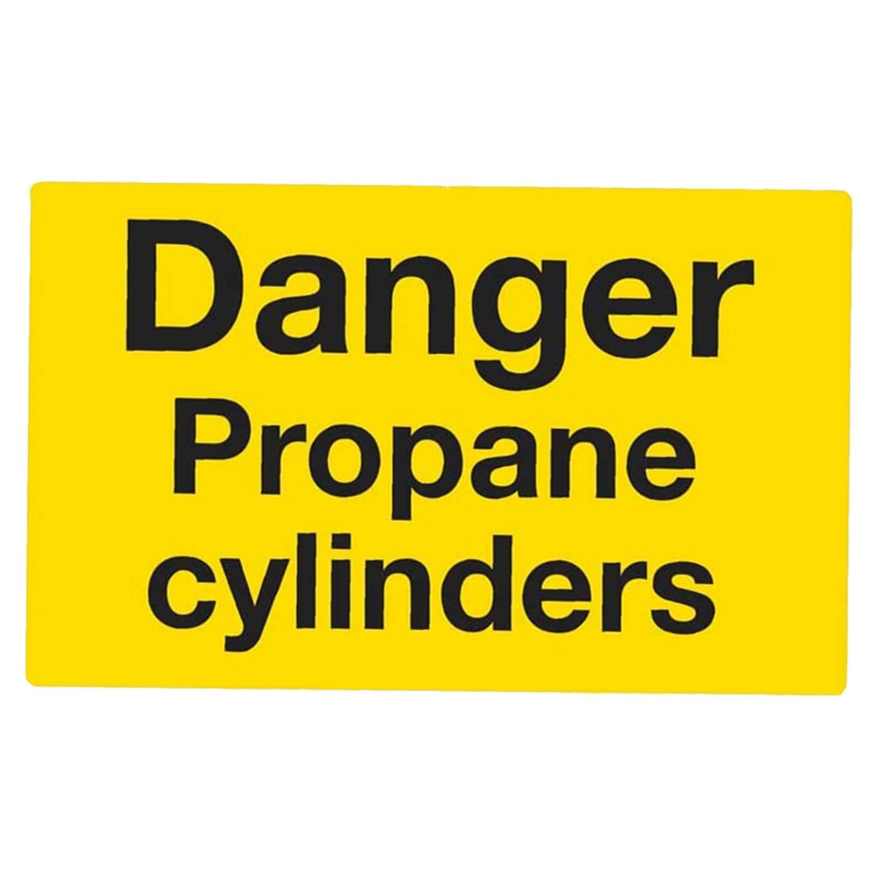 Sealey Warning Safety Sign - Danger Propane Cylinders - Self-Adhesive Vinyl