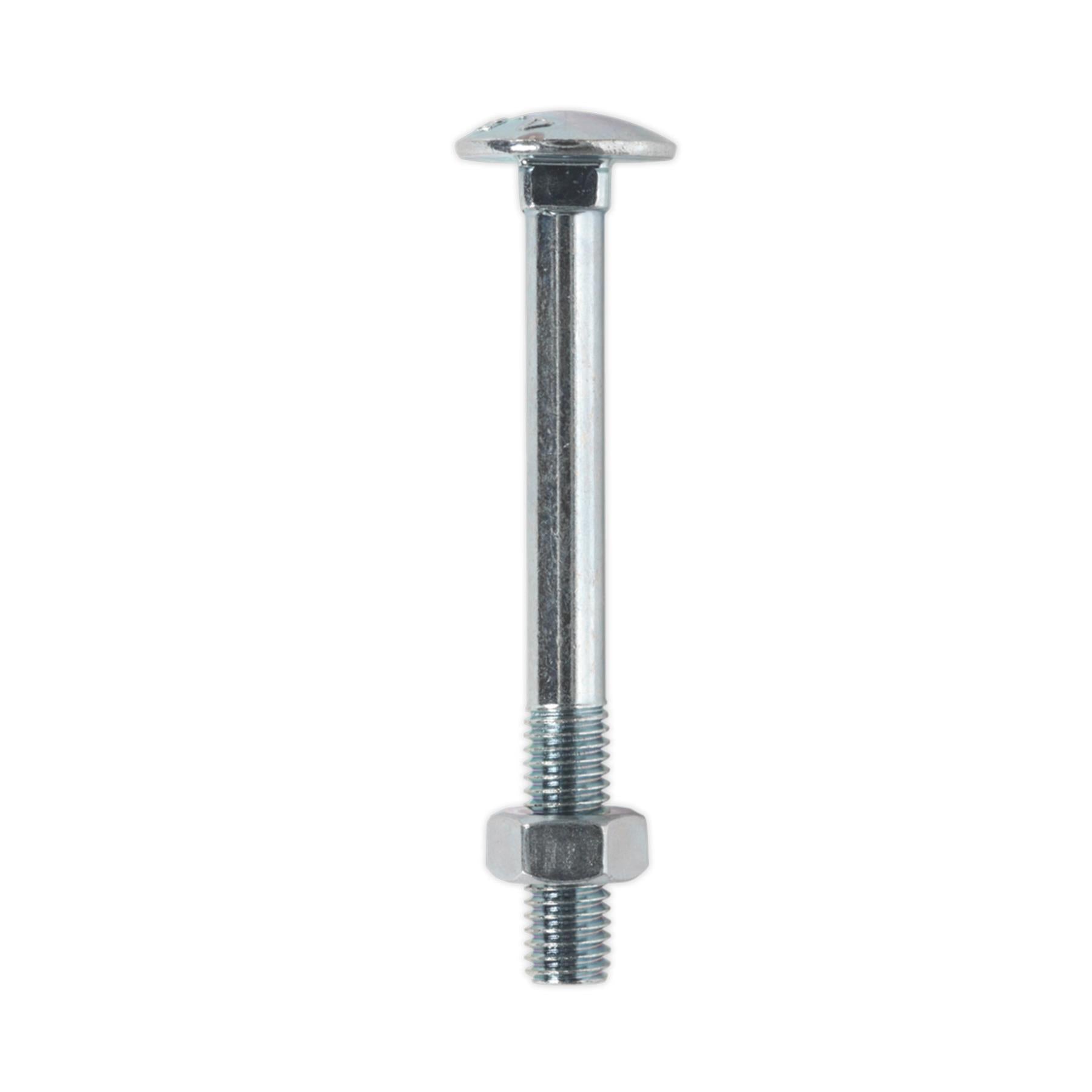 Sealey Coach Bolt & Nut DIN 603 - M8 x 75mm Zinc Pack of 50