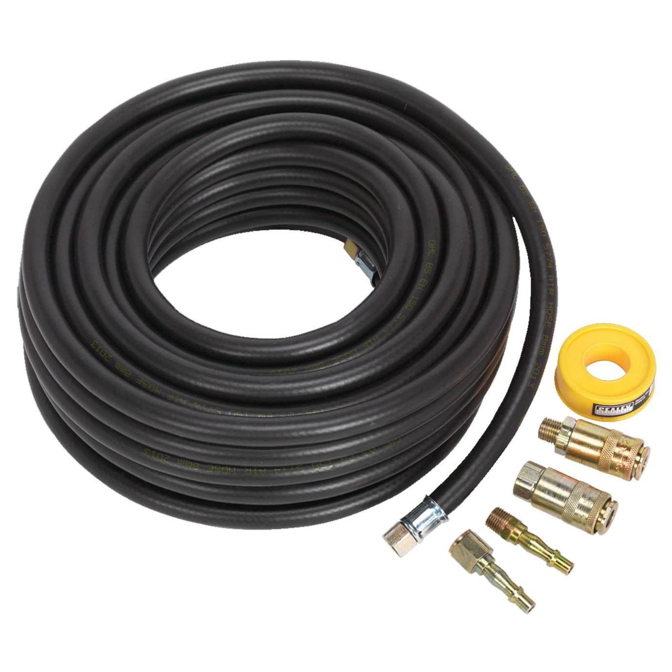 Sealey Air Hose Kit 15m x Ø8mm with Connectors Garage Workshop DIY