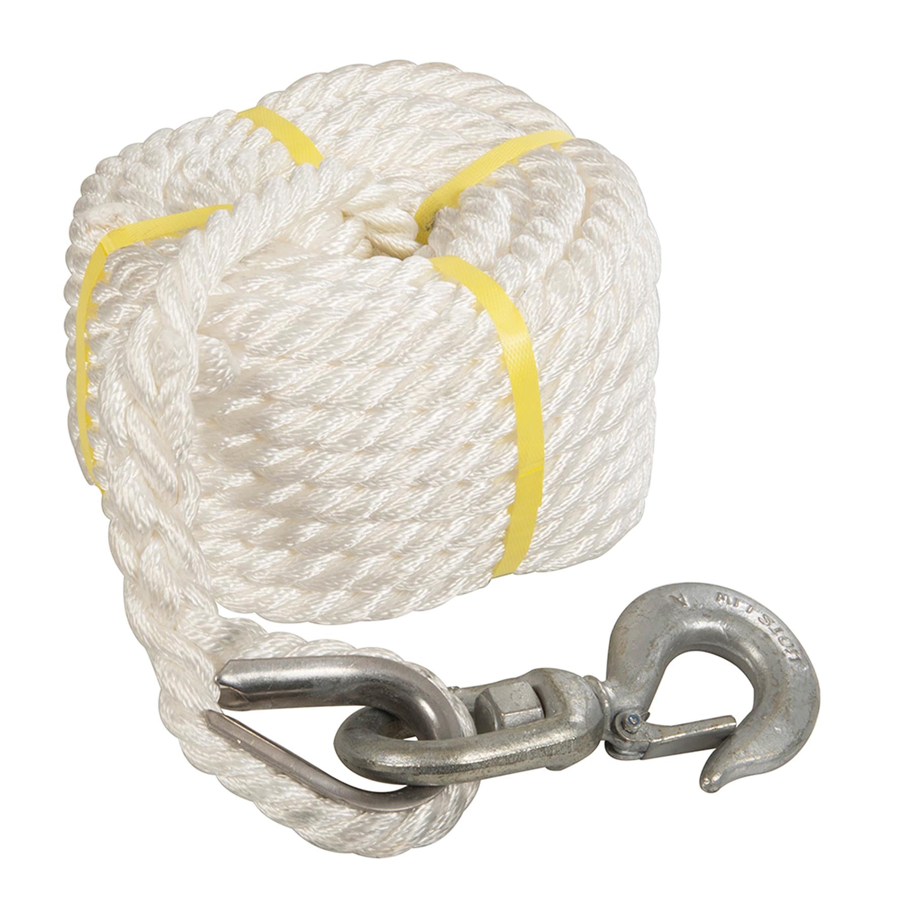 Gin Wheel Rope With Hook Synthetic 20M Lifting Rope  2.5 Tonne Breaking Strenght