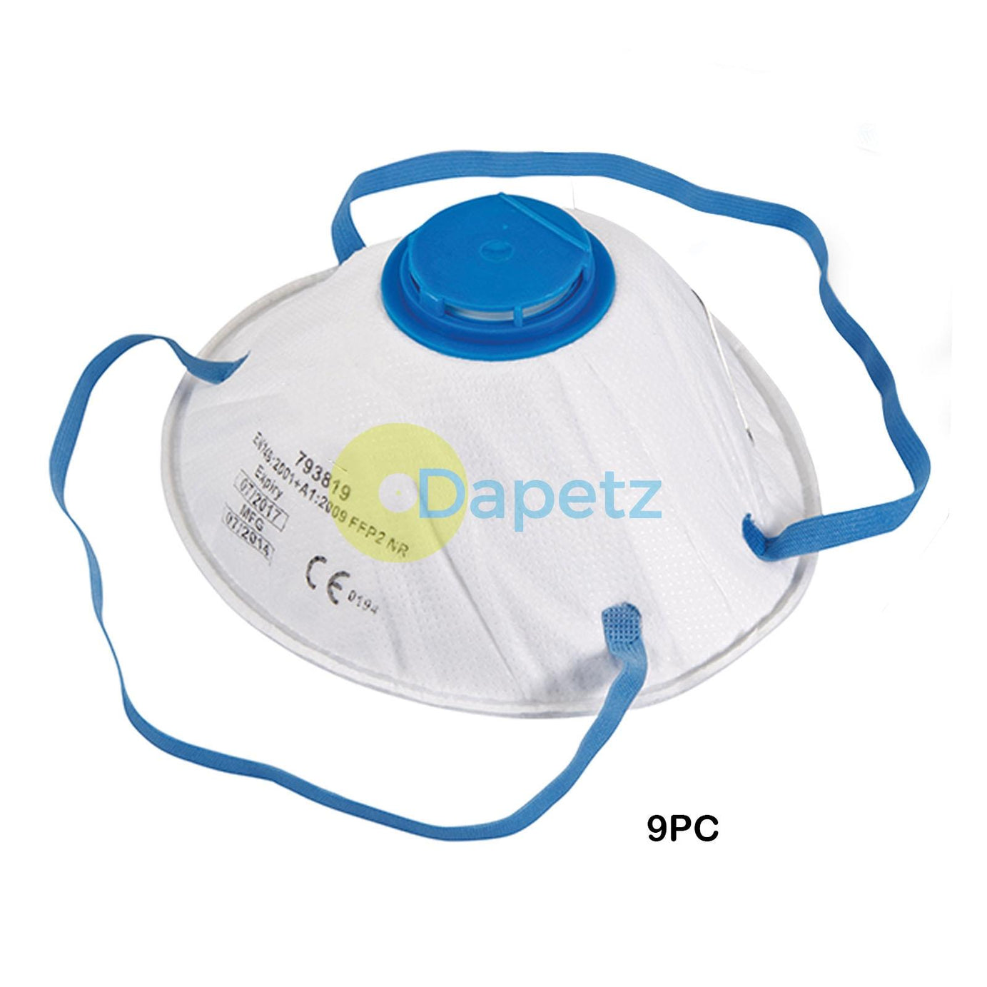 9 x Dust Mask Face Mask Valved Moulded Respirator FFP2 N95 Safety