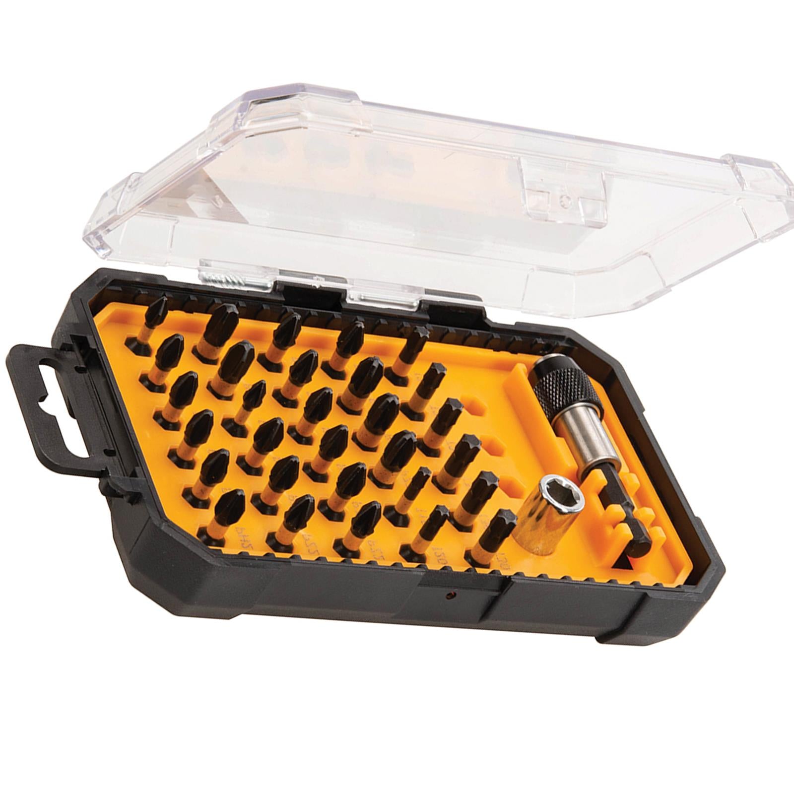 Impact Screwdriver Bits Set 32pce With 50mm Magnetic Holder And Socket Adaptor