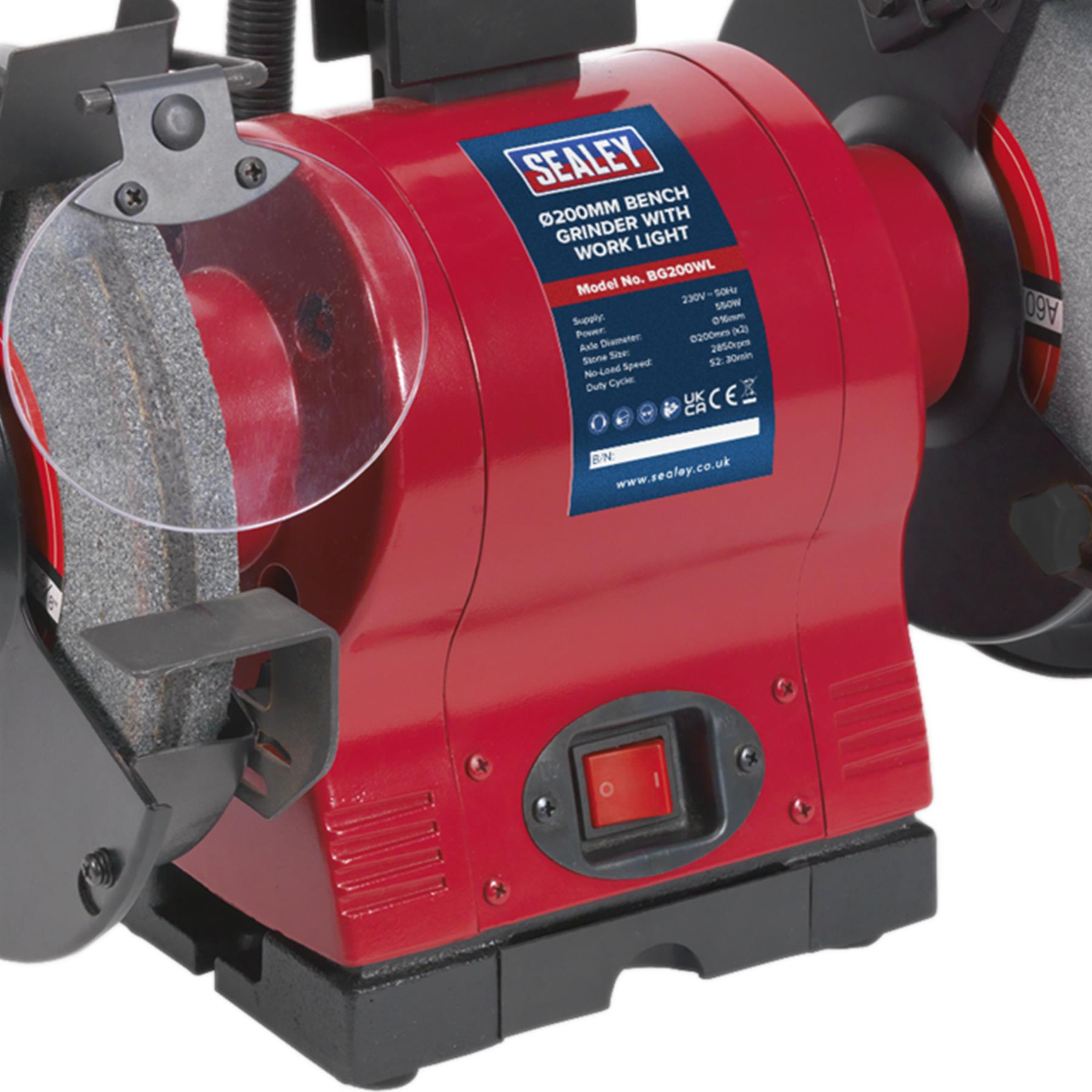 Sealey Bench Grinder 200mm with Work Light 550W/230V