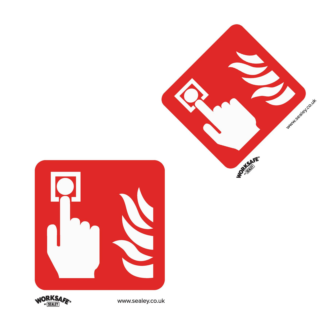 Sealey Safety Sign - Fire Alarm Symbol - Self-Adhes. - Pack of 10