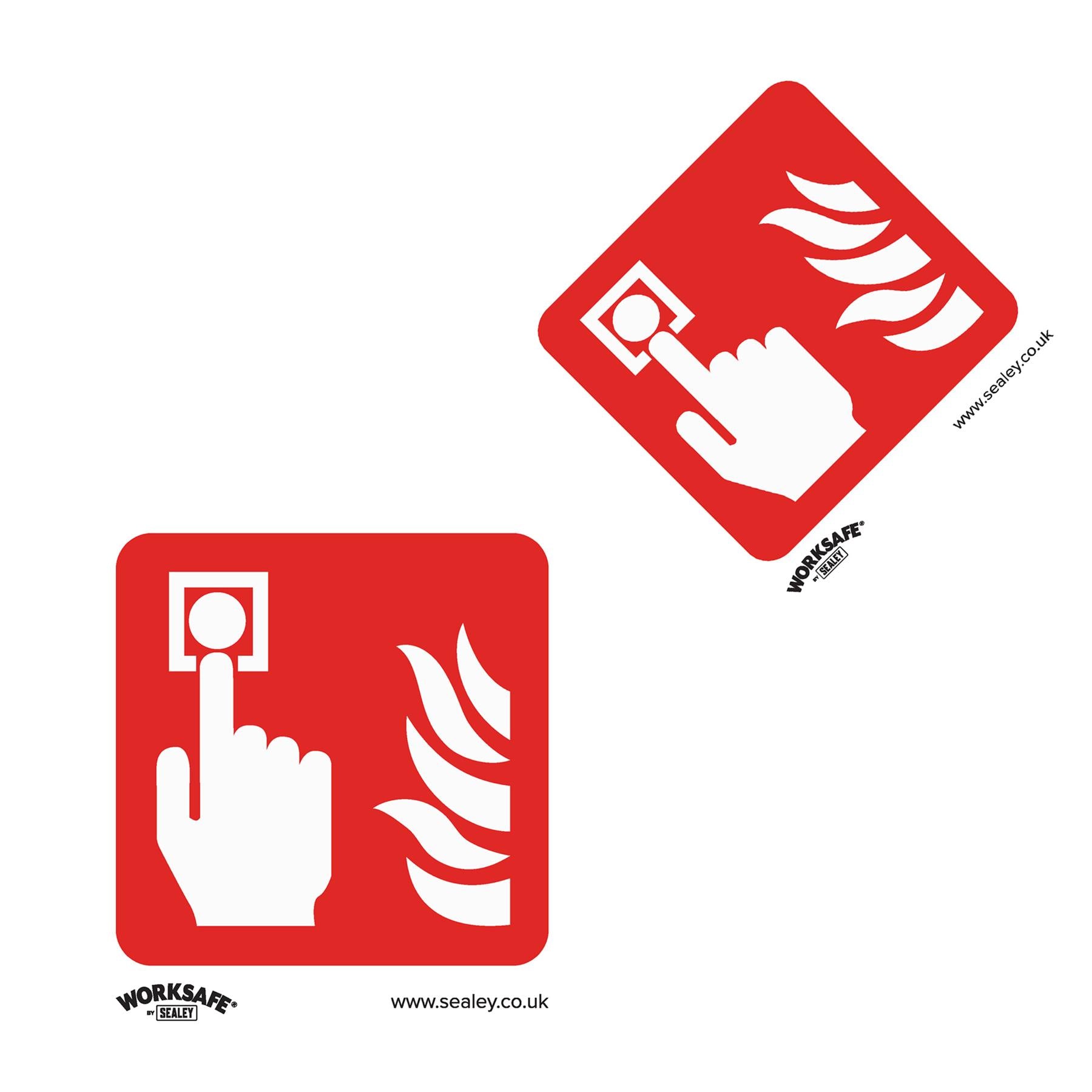 Sealey Safety Sign - Fire Alarm Symbol - Self-Adhes. - Pack of 10