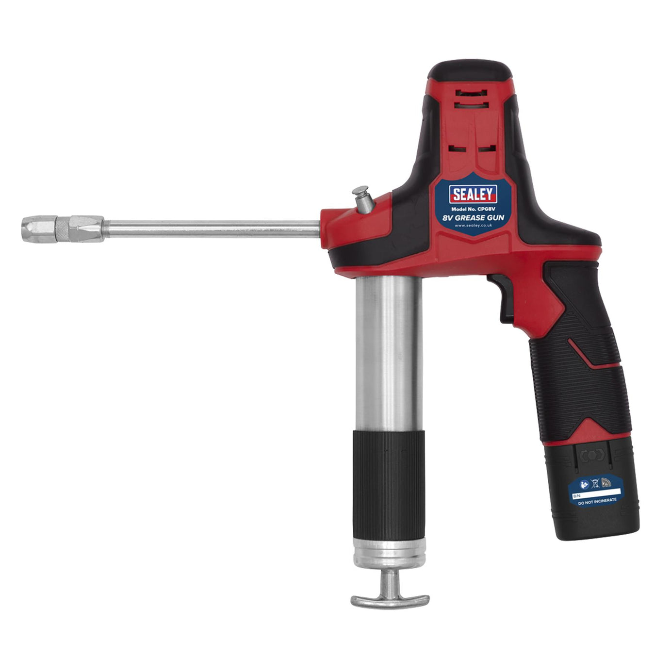 Professional Cordless Grease Gun 8V Sealey Lightweight
