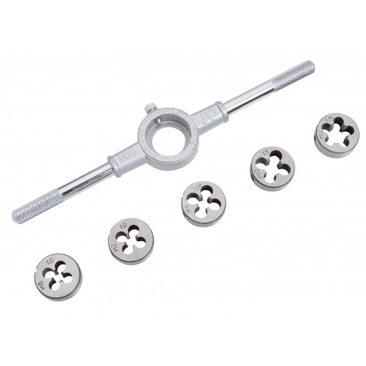 BlueSpot Die Set with Holder 6pc M6-M12 Thread Repair Alloy Steel Cutting Threads