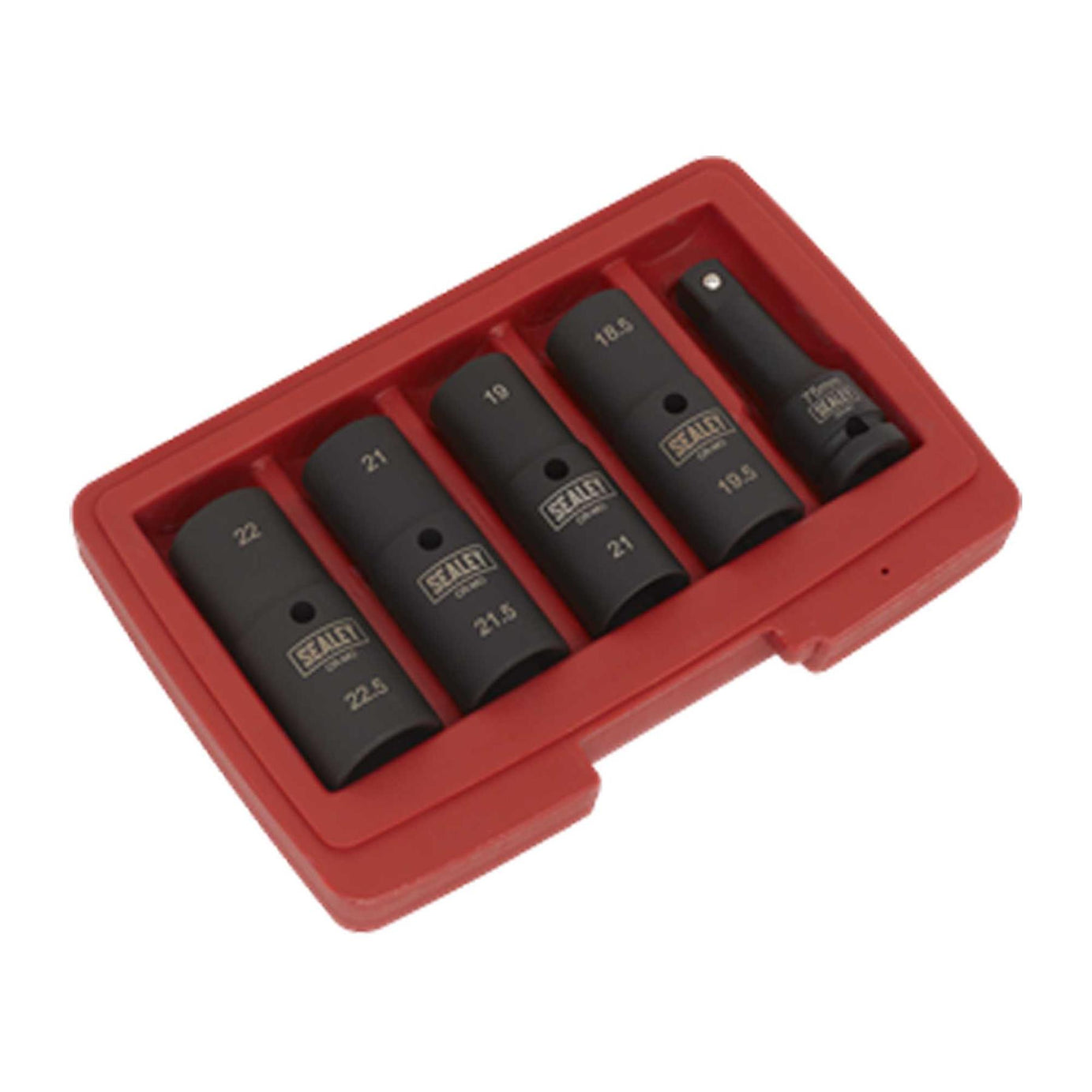 Impact Socket Set 1/2"Sq Drive 77mm Double Ended 18.5 x 22.5mm - 5pc