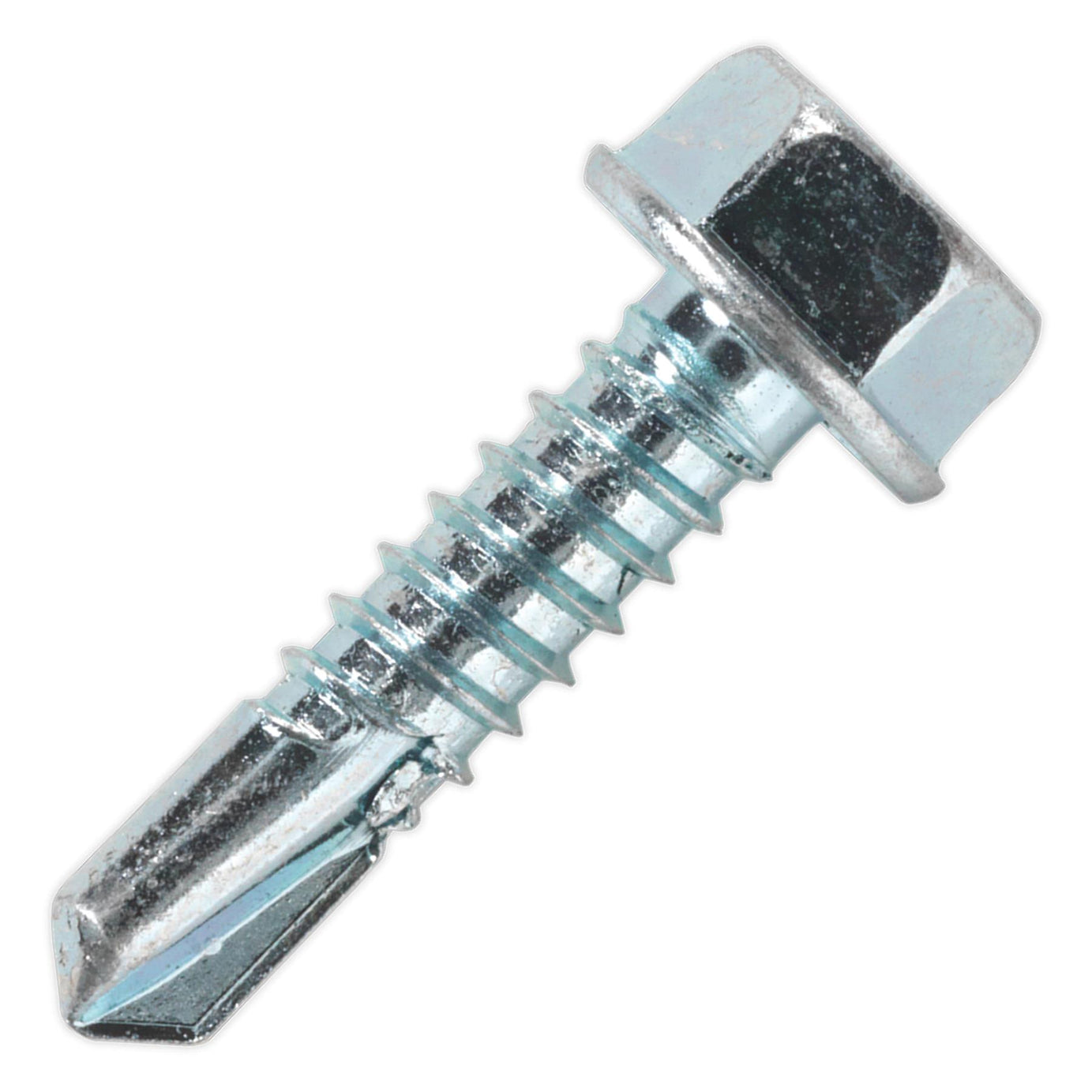 Sealey Self Drilling Screw 6.3 x 25mm Hex Head Zinc Pack of 100