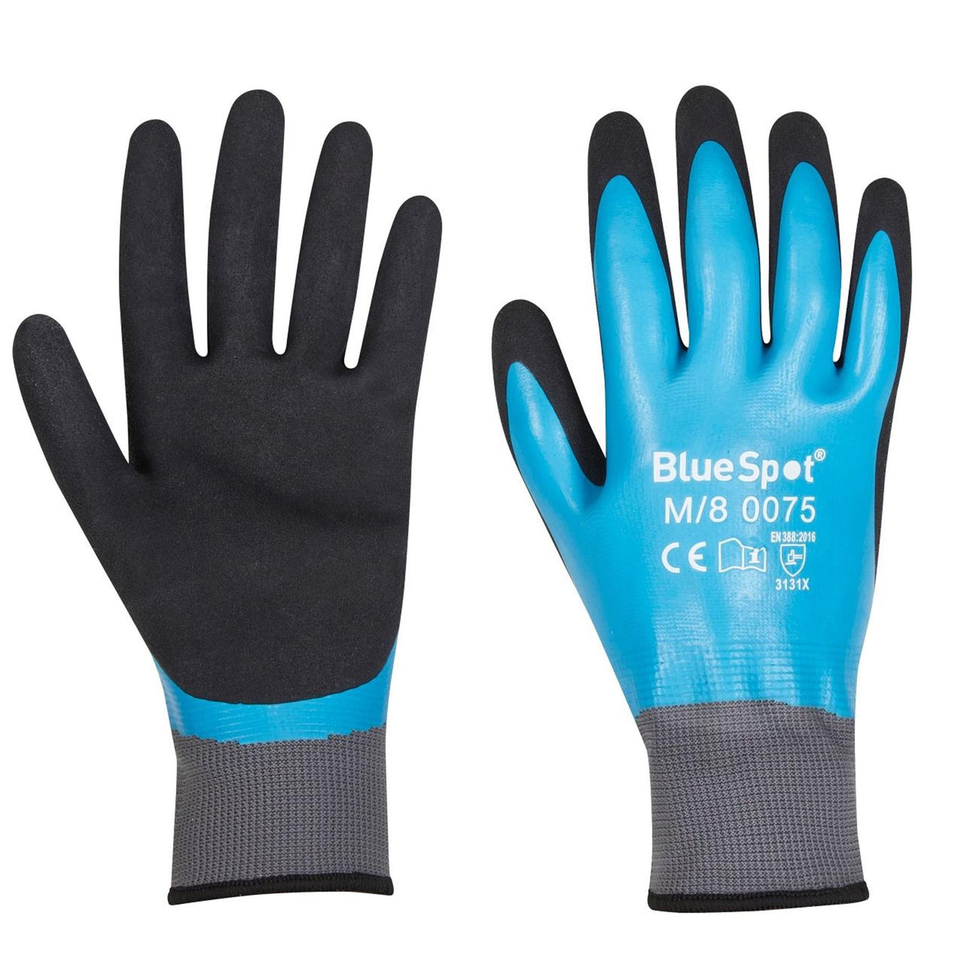 Blue Spot Latex Water Resistant Gloves (Medium)